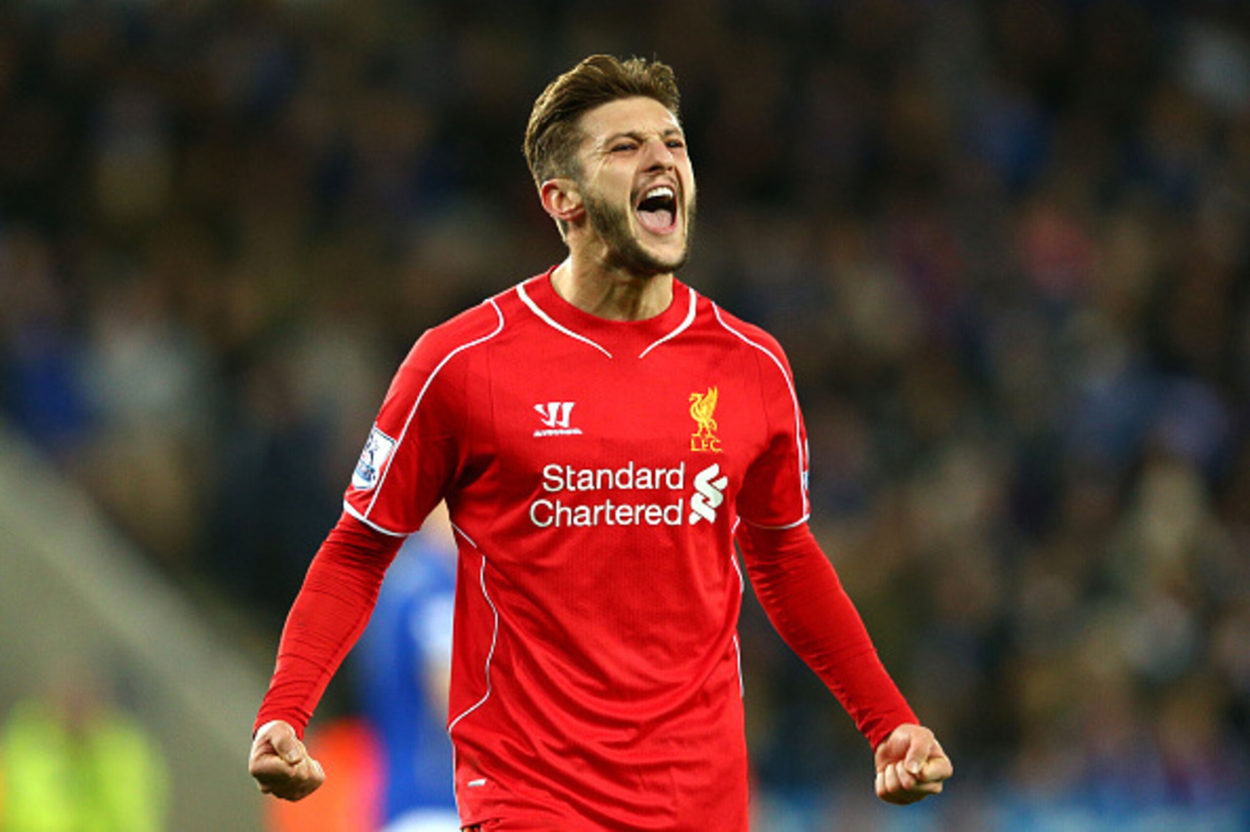 LEICESTER, ENGLAND - DECEMBER 02: Adam Lallana of Liverpool celebrates after scoring a goal to level the scores at 1-1 during the Barclays Premier League match between Leicester City and Liverpool at The King Power Stadium on December 2, 2014 in Leiceste LEICESTER, ENGLAND - DECEMBER 02: Adam Lallana of Liverpool celebrates after scoring a goal to level the scores at 1-1 during the Barclays Premier League match between Leicester City and Liverpool at The King Power Stadium on December 2, 2014 in Leiceste