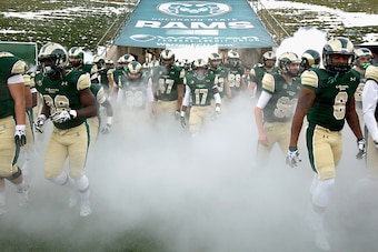 FORT COLLINS, CO - NOVEMBER 22:  The Colorado State Rams take the field to face the New Mexico Lobos on November 22, 2014 in Fort Collins, Colorado. Colorado State defeated New Mexico 58-20.  (Photo by Doug Pensinger/Getty Images)