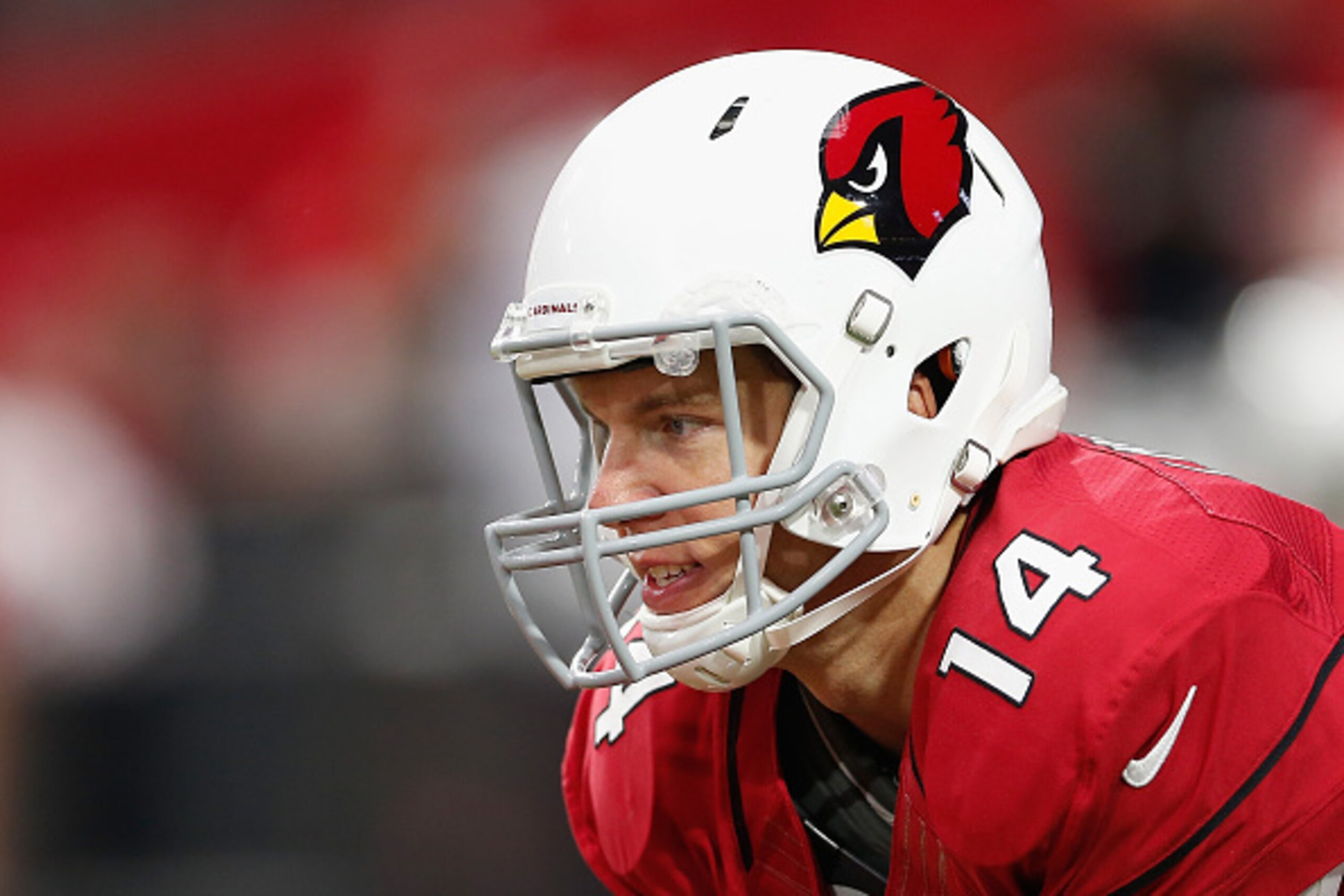 GLENDALE, AZ - DECEMBER 07:  Quarterback Ryan Lindley #14 of the Arizona Cardinals warms up before the NFL game against the Kansas City Chiefs at the University of Phoenix Stadium on December 7, 2014 in Glendale, Arizona.  (Photo by Christian Petersen/Get