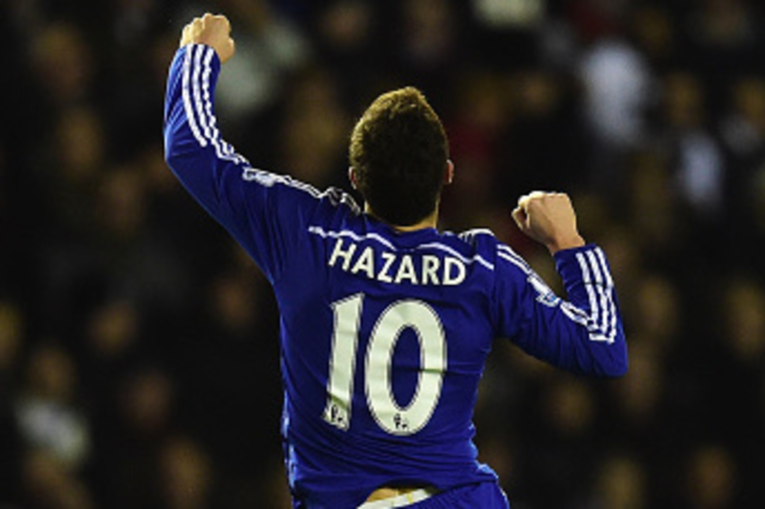 DERBY, ENGLAND - DECEMBER 16: Eden Hazard of Chelsea celebrates his goal during the Capital One Cup Quarter-Final match between Derby County and Chelsea at Pride Park Stadium on December 16, 2014 in Derby, England. (Photo by Jamie McDonald/Getty Images) DERBY, ENGLAND - DECEMBER 16: Eden Hazard of Chelsea celebrates his goal during the Capital One Cup Quarter-Final match between Derby County and Chelsea at Pride Park Stadium on December 16, 2014 in Derby, England. (Photo by Jamie McDonald/Getty Images)