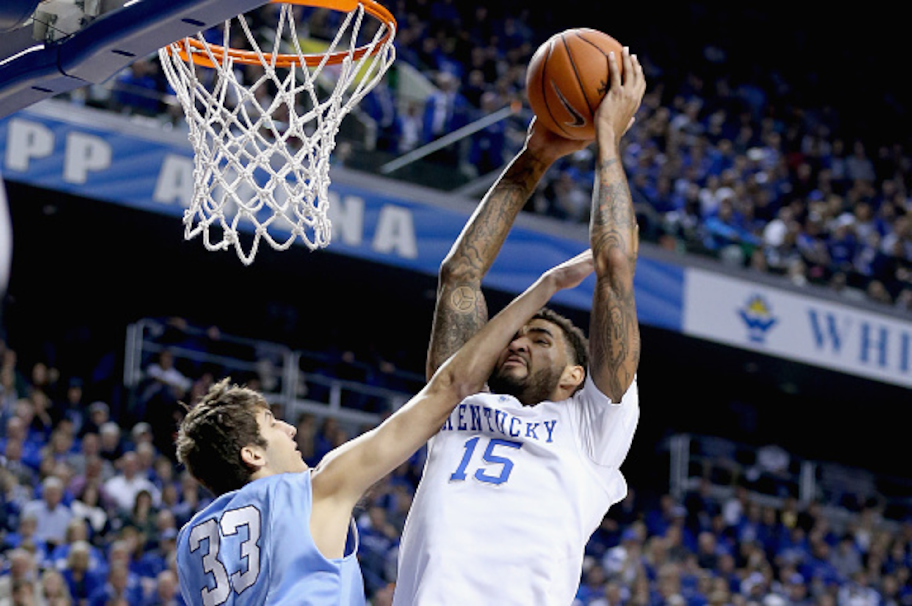 LEXINGTON, KY - DECEMBER 10: Willie Cauley-Stein #15 of the Kentucky Wildcats shoots the ball during the game against the Columbia Lions at Rupp Arena on December 10, 2014 in Lexington, Kentucky. (Photo by Andy Lyons/Getty Images) LEXINGTON, KY - DECEMBER 10: Willie Cauley-Stein #15 of the Kentucky Wildcats shoots the ball during the game against the Columbia Lions at Rupp Arena on December 10, 2014 in Lexington, Kentucky. (Photo by Andy Lyons/Getty Images)