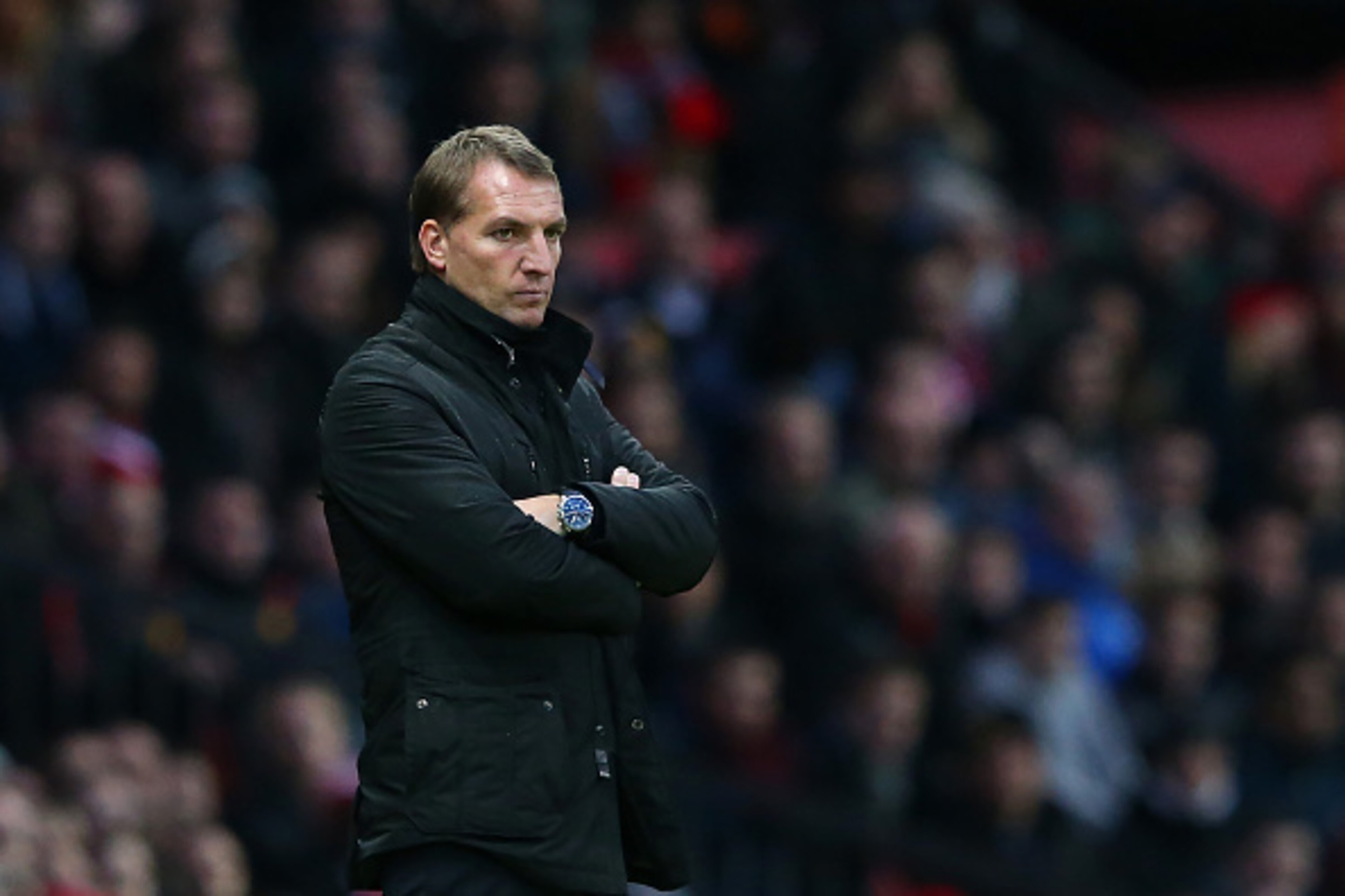 MANCHESTER, ENGLAND - DECEMBER 14:  Liverpool Manager Brendan Rodgers looks on during the Barclays Premier League match between Manchester United and Liverpool at Old Trafford on December 14, 2014 in Manchester, England.  (Photo by Alex Livesey/Getty Imag