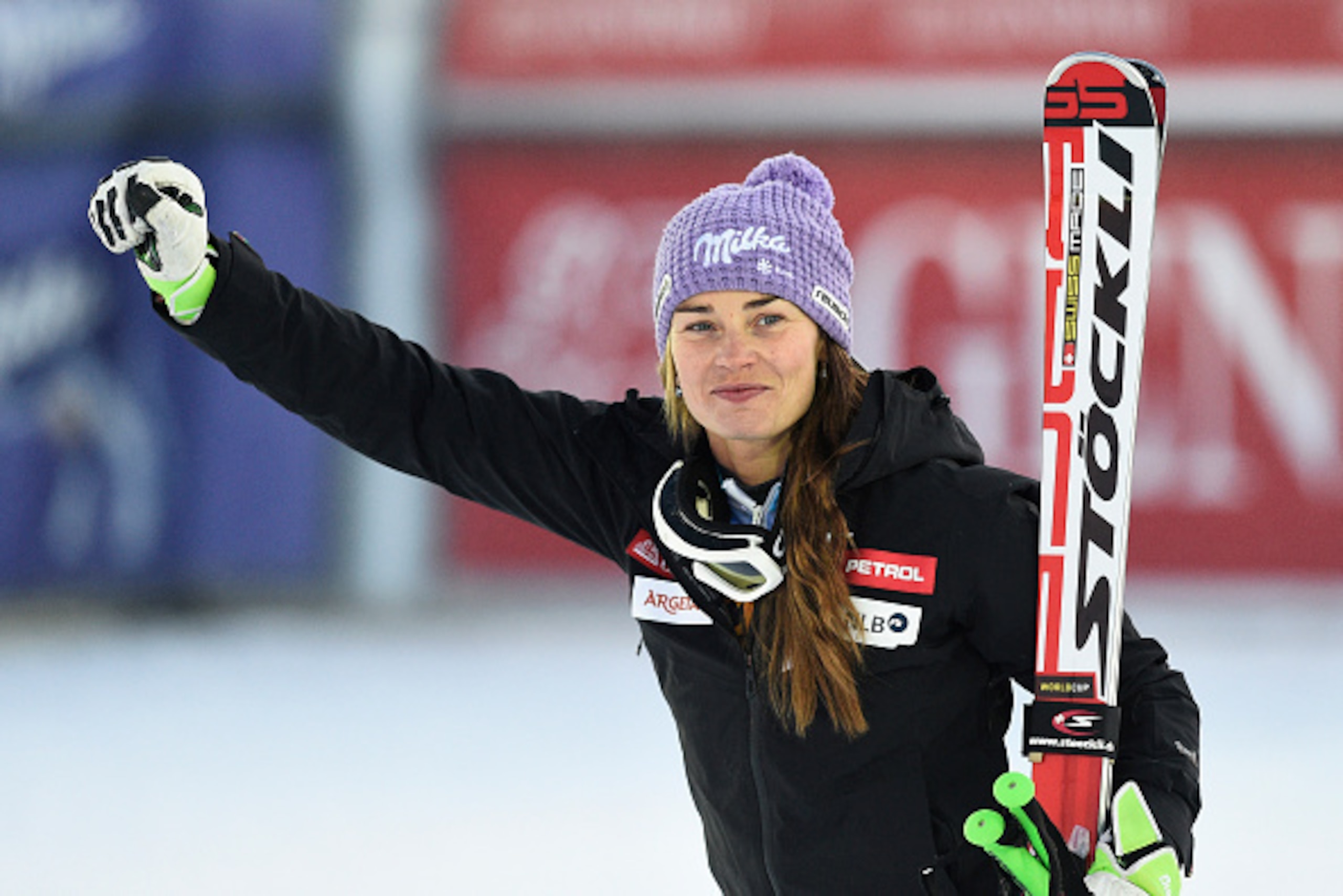 ARE, SWEDEN - DECEMBER 12: (FRANCE OUT) Tina Maze of Slovenia takes 1st place during the Audi FIS Alpine Ski World Cup Women's Giant Slalom on December 12, 2014 in Are, Sweden. (Photo by Alain Grosclaude/Agence Zoom/Getty Images)