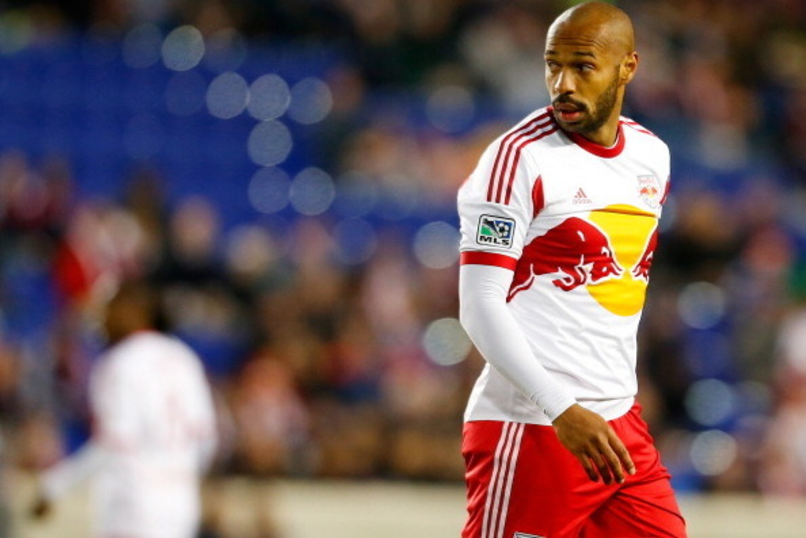 HARRISON, NJ - APRIL 16: Thierry Henry #14 of New York Red Bulls looks on during the game against the Philadelphia Union at Red Bull Arena on April 16, 2014 in Harrison, New Jersey. Red Bulls defeated the Union 2-1. (Photo by Mike Stobe/Getty Images) HARRISON, NJ - APRIL 16: Thierry Henry #14 of New York Red Bulls looks on during the game against the Philadelphia Union at Red Bull Arena on April 16, 2014 in Harrison, New Jersey. Red Bulls defeated the Union 2-1. (Photo by Mike Stobe/Getty Images)