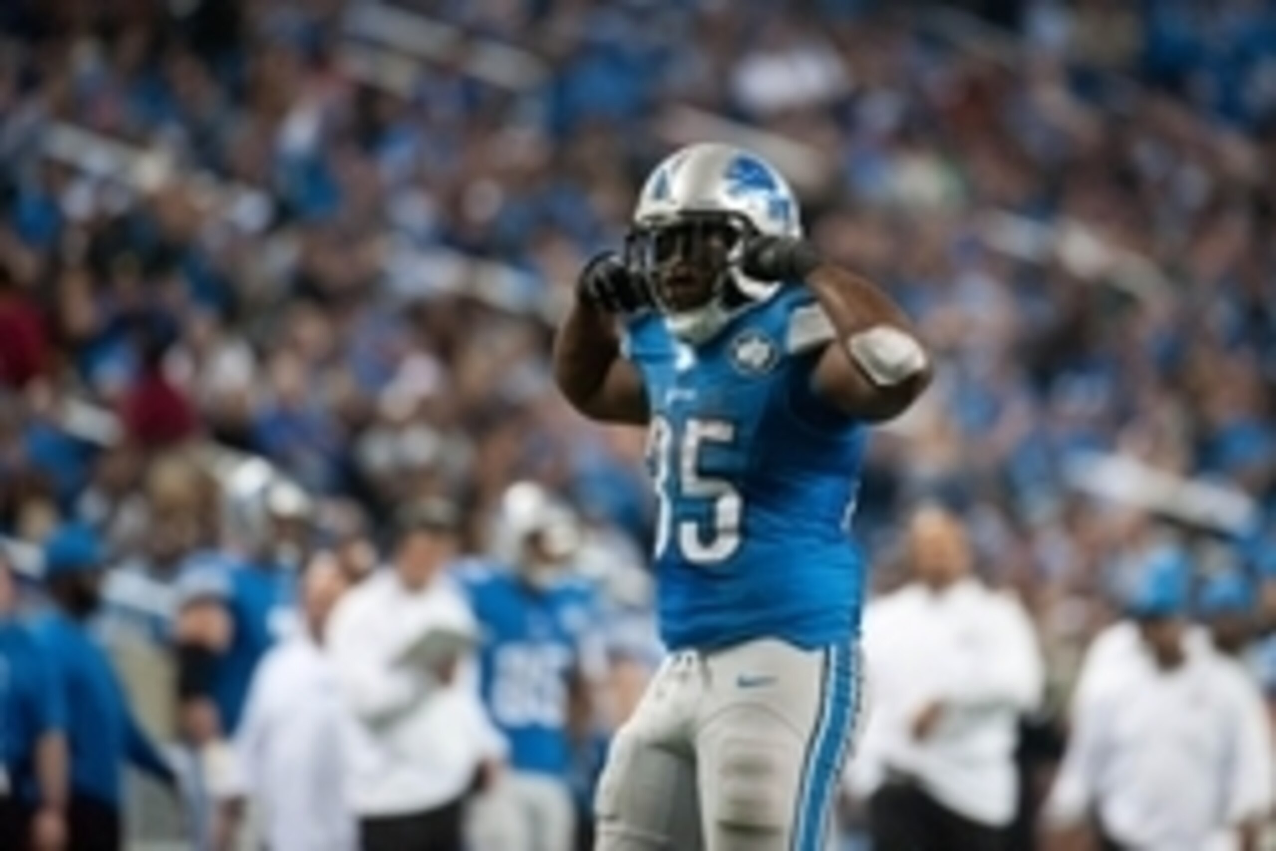 Nov 27, 2014; Detroit, MI, USA; Detroit Lions running back Joique Bell (35)  during the fourth quarter against the Chicago Bears at Ford Field. Detroit won 34-17. Mandatory Credit: Tim Fuller-USA TODAY Sports