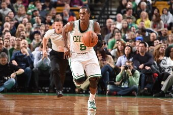 BOSTON, MA - DECEMBER 17:  Rajon Rondo #9 of the Boston Celtics handles the ball against the Orlando Magic during the game on December 17, 2014 at the TD Garden in Boston, Massachusetts. NOTE TO USER: User expressly acknowledges and agrees that, by downlo
