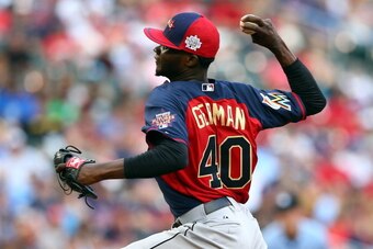 MINNEAPOLIS, MN - JULY 13:  Domingo German of the World Team during the SiriusXM All-Star Futures Game at Target Field on July 13, 2014 in Minneapolis, Minnesota.  (Photo by Elsa/Getty Images)