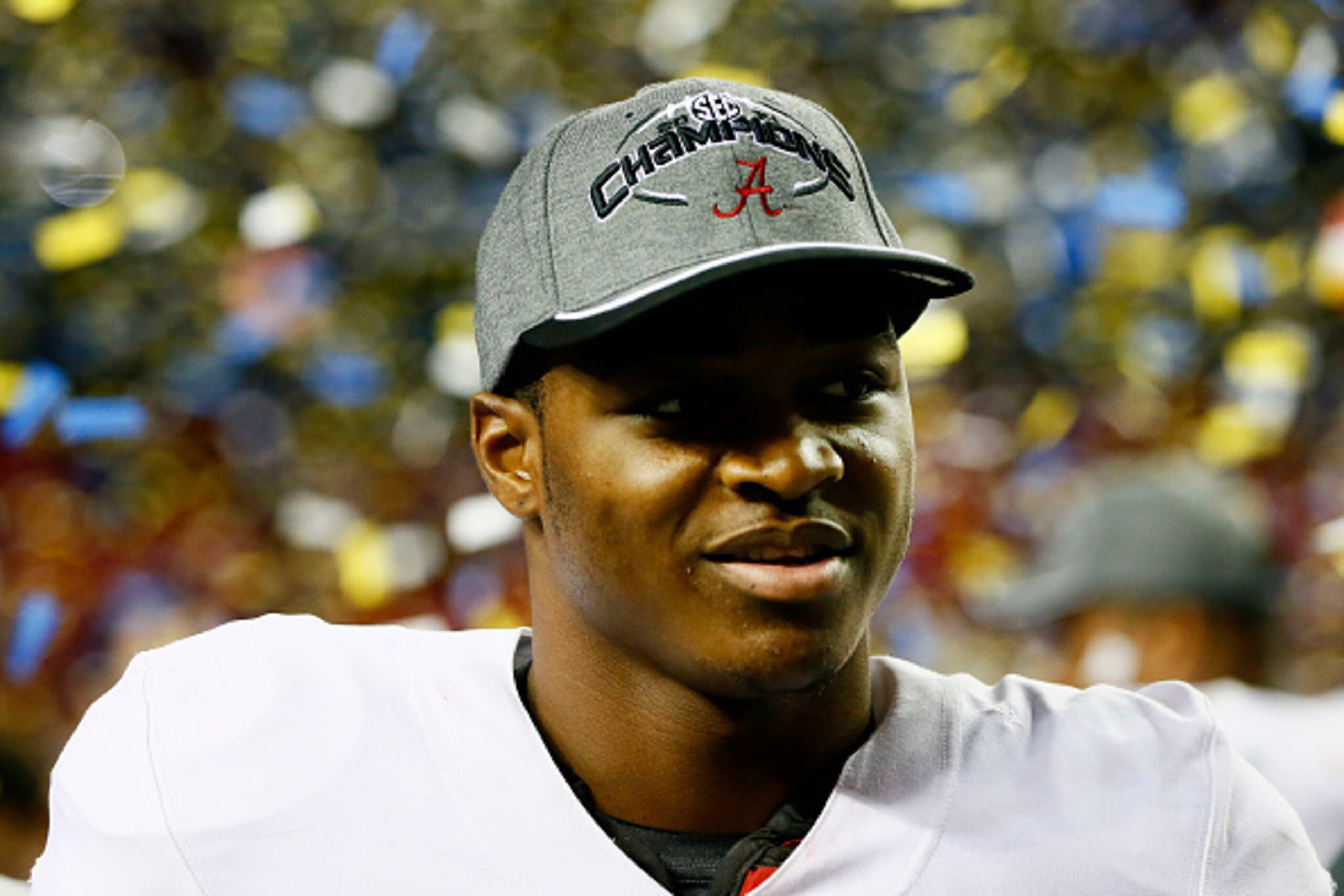 ATLANTA, GA - DECEMBER 06: Amari Cooper #9 of the Alabama Crimson Tide is interviewed after their 42 to 13 win over the Missouri Tigers in the SEC Championship game at the Georgia Dome on December 6, 2014 in Atlanta, Georgia. (Photo by Kevin C. Cox/Gett ATLANTA, GA - DECEMBER 06: Amari Cooper #9 of the Alabama Crimson Tide is interviewed after their 42 to 13 win over the Missouri Tigers in the SEC Championship game at the Georgia Dome on December 6, 2014 in Atlanta, Georgia. (Photo by Kevin C. Cox/Gett