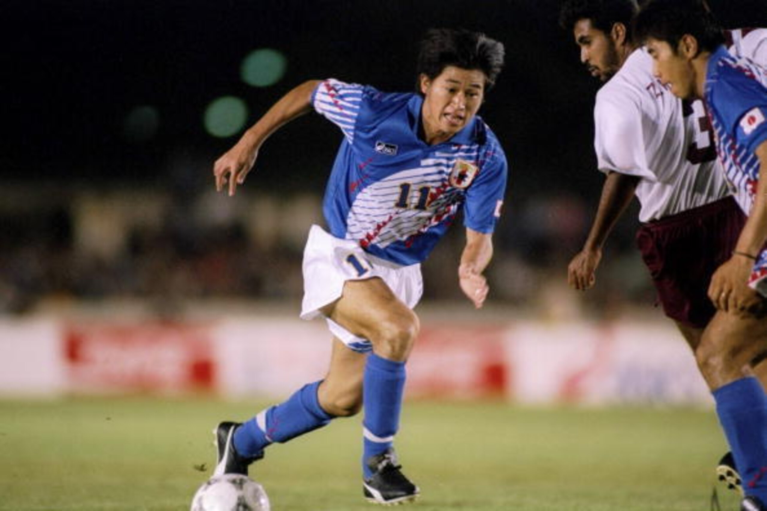 1994:  Kazuyoshi Miura of Japan in action during a game against Qatar at the Asian Games in Hiroshima, Japan. Mandatory Credit: Mike Powell  /Allsport