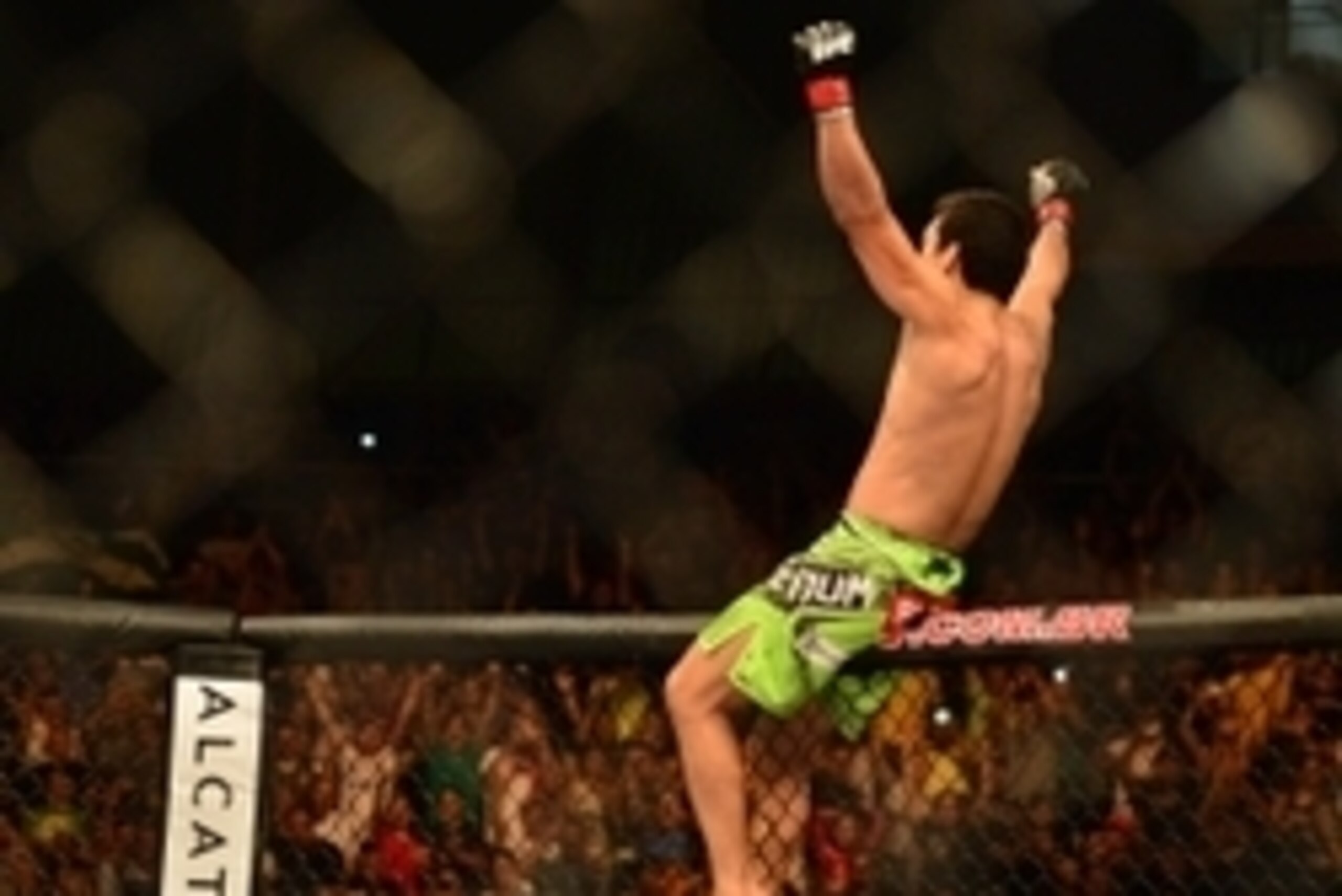 Dec 20, 2014; Barueri, SP, Brazil; Lyoto Machida (red gloves) celebrates after defeating C.B. Dollaway (blue gloves) during UFC Fight Night at Jose Correa Arena. Mandatory Credit: Jason Silva-USA TODAY Sports