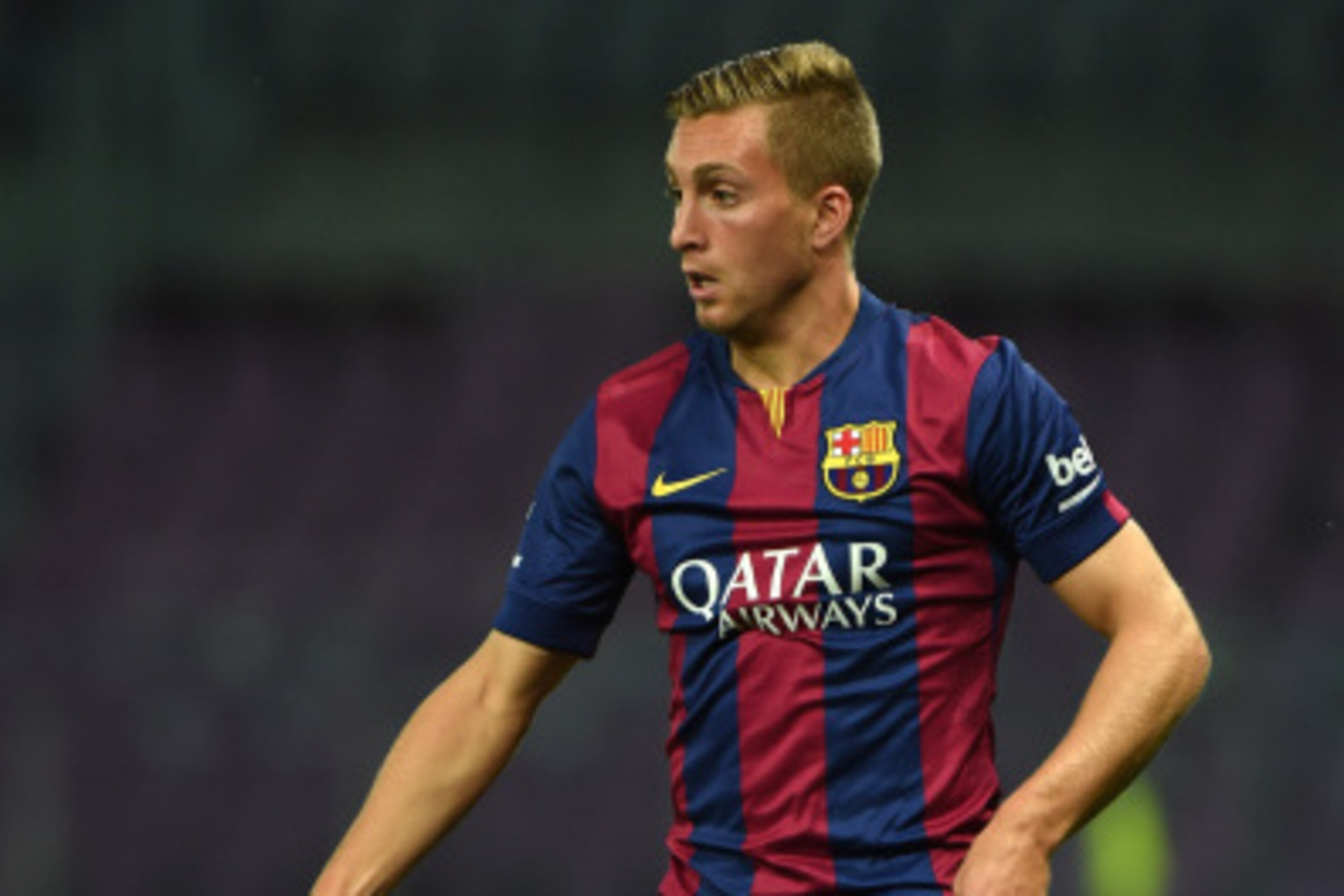 GENEVA, SWITZERLAND - AUGUST 06:  Gerard Deulofeu of FC Barcelona in action during the pre-season friendly match between FC Barcelona and SSC Napoli on August 6, 2014 in Geneva, Switzerland.  (Photo by Valerio Pennicino/Getty Images)