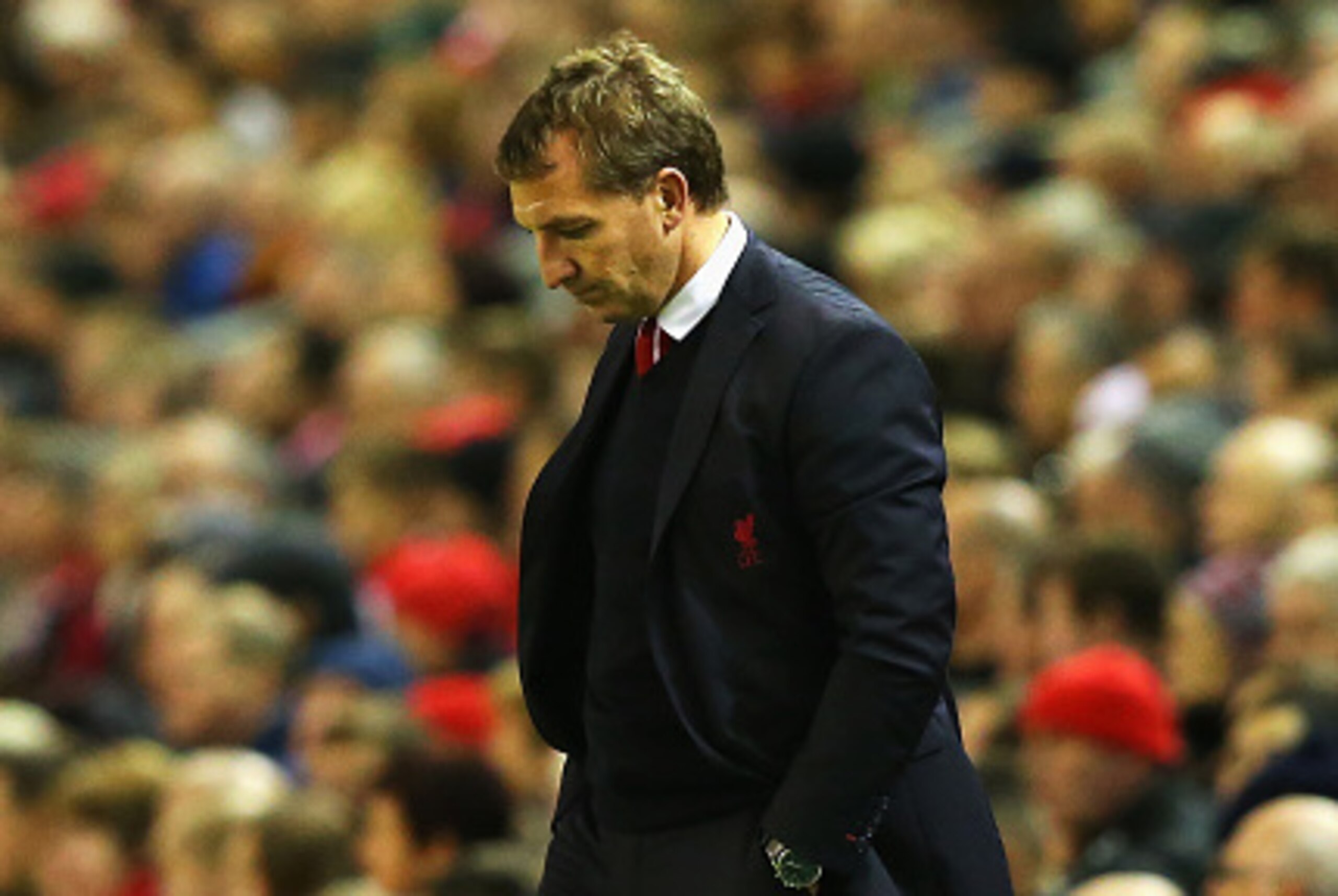 LIVERPOOL, ENGLAND - DECEMBER 21: Brendan Rodgers, manager of Liverpool looks dejected during the Barclays Premier League match between Liverpool and Arsenal at Anfield on December 21, 2014 in Liverpool, England. (Photo by Alex Livesey/Getty Images) LIVERPOOL, ENGLAND - DECEMBER 21: Brendan Rodgers, manager of Liverpool looks dejected during the Barclays Premier League match between Liverpool and Arsenal at Anfield on December 21, 2014 in Liverpool, England. (Photo by Alex Livesey/Getty Images)