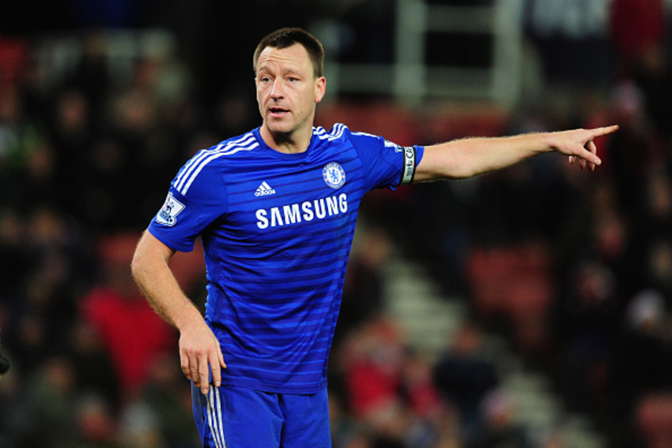 STOKE ON TRENT, ENGLAND - DECEMBER 22:  Chelsea player John Terry in action during the Barclays Premier League match between Stoke City and Chelsea at Britannia Stadium on December 22, 2014 in Stoke on Trent, England.  (Photo by Stu Forster/Getty Images)