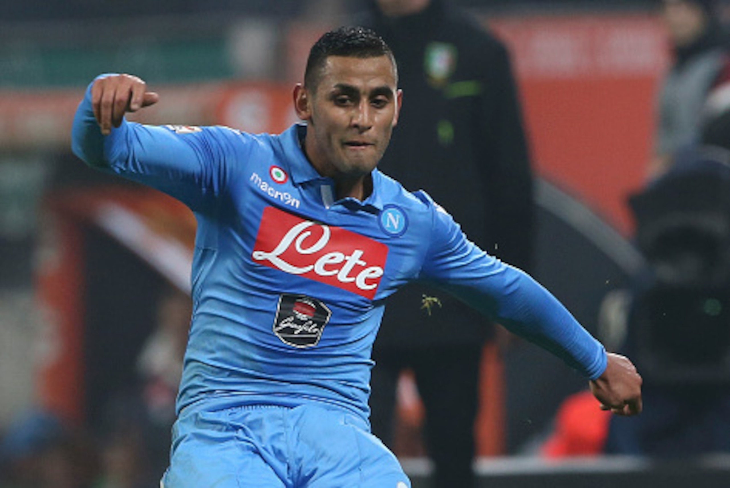 MILAN, ITALY - DECEMBER 14:  Faouzi Ghoulam of SSC Napoli in action during the Serie A match between AC Milan and SSC Napoli at Stadio Giuseppe Meazza on December 14, 2014 in Milan, Italy.  (Photo by Marco Luzzani/Getty Images)