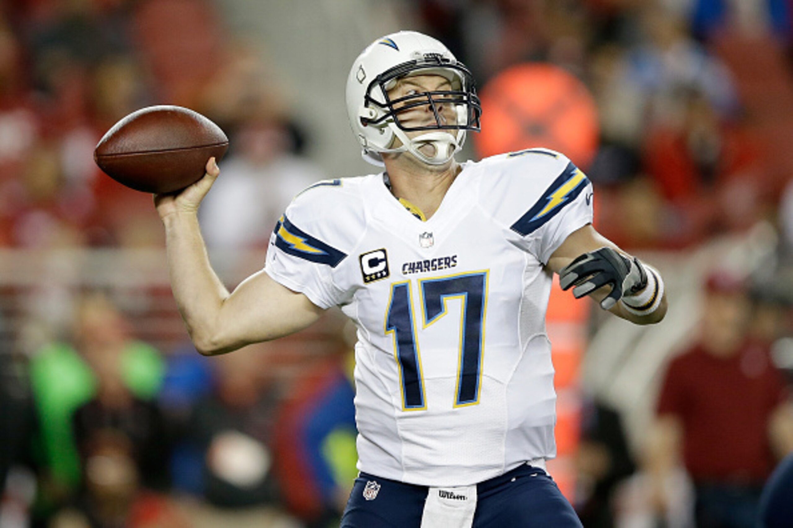 SANTA CLARA, CA - DECEMBER 20:  Quarterback Philip Rivers #17 of the San Diego Chargers throws the ball in the first quarter against the San Francisco 49ers at Levi's Stadium on December 20, 2014 in Santa Clara, California.  (Photo by Ezra Shaw/Getty Imag
