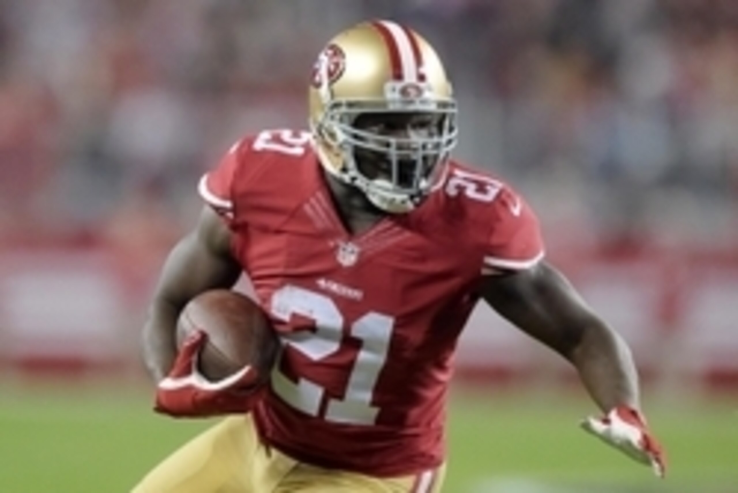 Dec 20, 2014; Santa Clara, CA, USA; San Francisco 49ers running back Frank Gore (21) carries the ball against the San Diego Chargers at Levi's Stadium. Mandatory Credit: Kirby Lee-USA TODAY Sports
