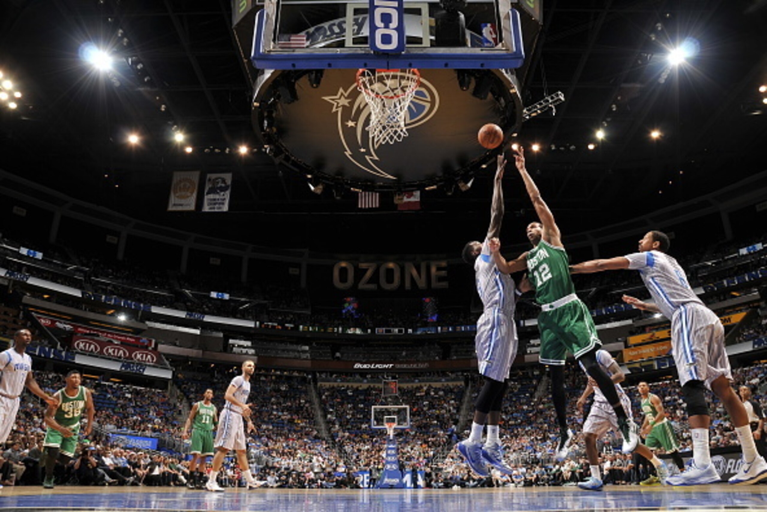 ORLANDO, FL - DECEMBER 23:  Brandan Wright #12 of the Boston Celtics shoots against the Orlando Magic on December 23, 2014 at Amway Center in Orlando, Florida. NOTE TO USER: User expressly acknowledges and agrees that, by downloading and or using this pho