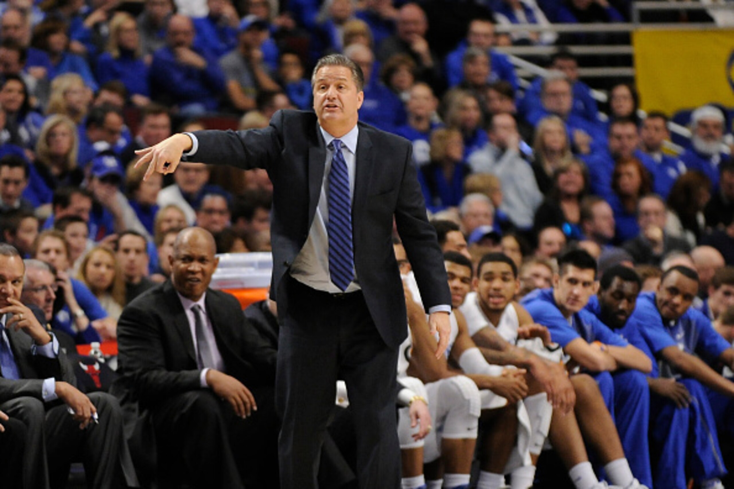 CHICAGO, IL- DECEMBER 20: Kentucky Wildcats head coach John Calipari during the first half of the CBS Sports Classic on December 20, 2014 at the United Center in Chicago, Illinois. (Photo by David Banks/Getty Images)