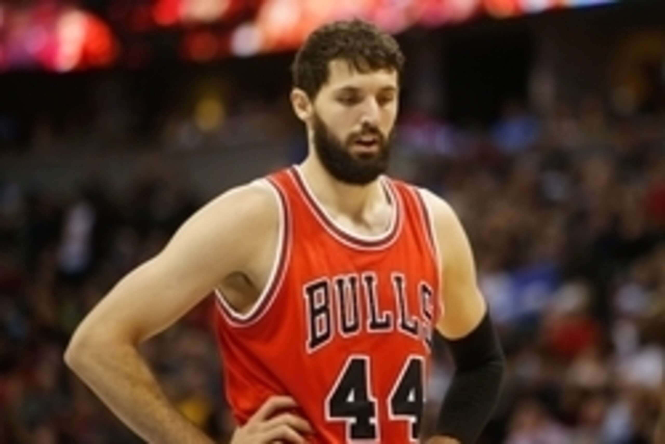 Nov 25, 2014; Denver, CO, USA; Chicago Bulls forward Nikola Mirotic (44) during the game against the Denver Nuggets at Pepsi Center. Mandatory Credit: Chris Humphreys-USA TODAY Sports