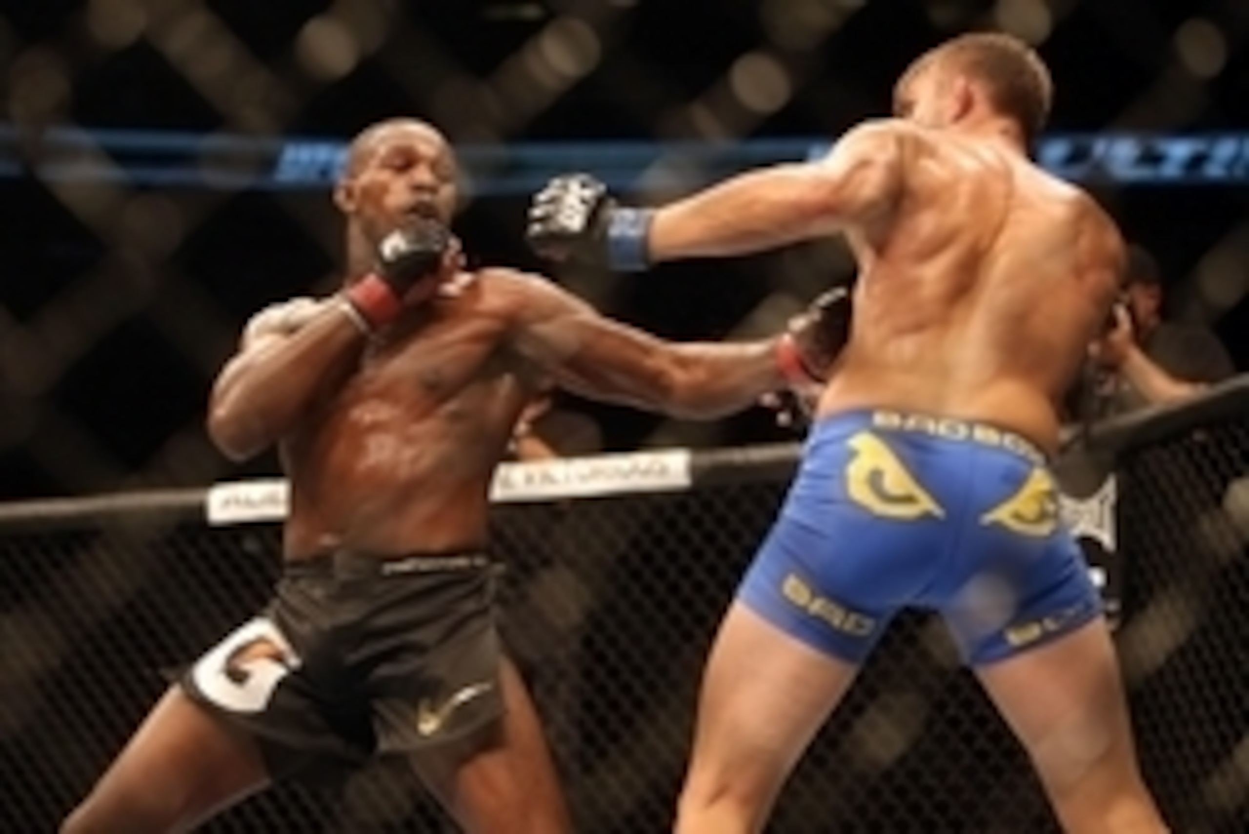 Sep 21, 2013; Toronto, Ontario, CAN; Jon Jones fights Alexander Gustafsson (right) during their light heavyweight championship bout at UFC 165 at the Air Canada Centre. Mandatory Credit: Tom Szczerbowski-USA TODAY Sports Sep 21, 2013; Toronto, Ontario, CAN; Jon Jones fights Alexander Gustafsson (right) during their light heavyweight championship bout at UFC 165 at the Air Canada Centre. Mandatory Credit: Tom Szczerbowski-USA TODAY Sports