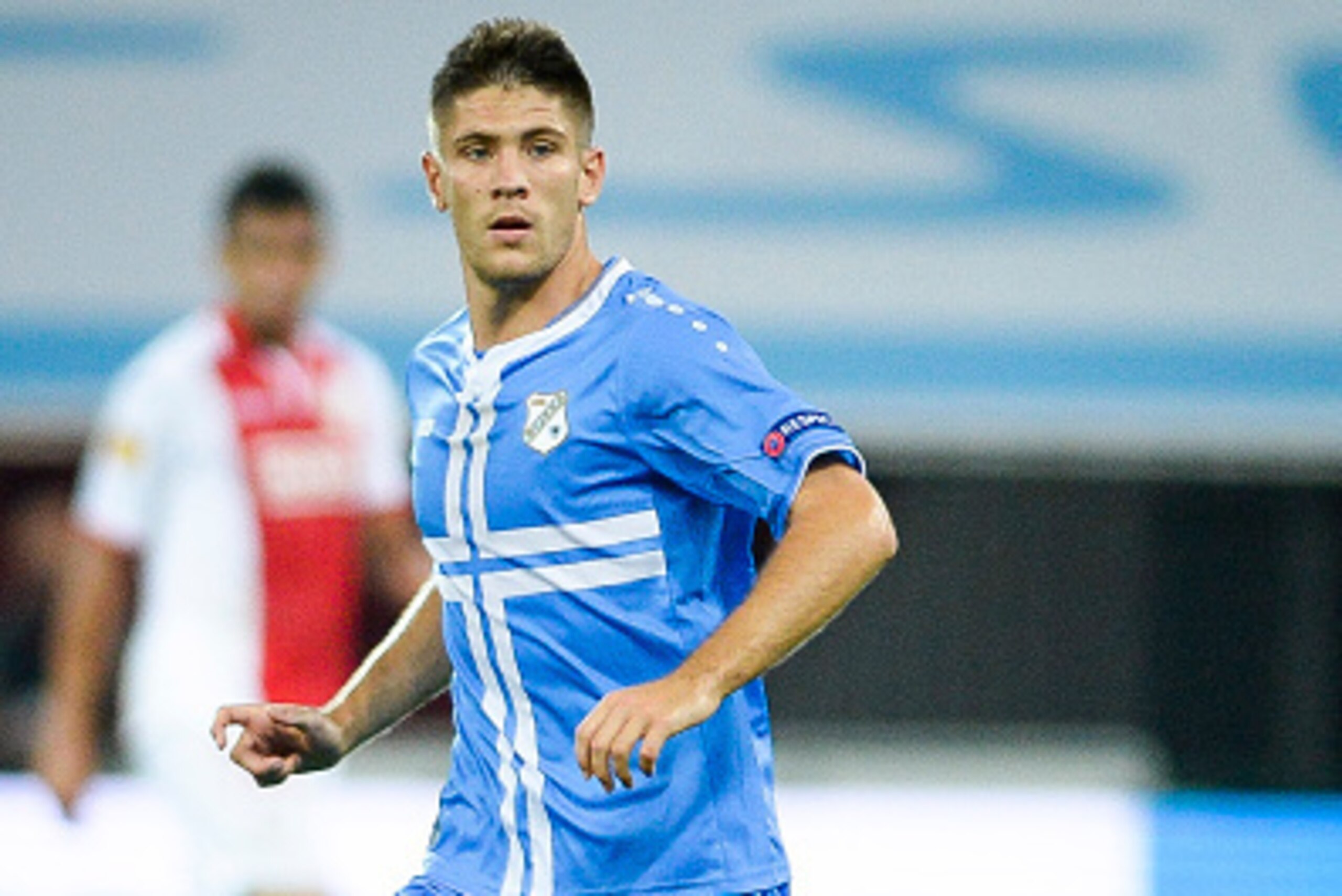 LIEGE,BELGIUM - SEPTEMBER 18: Andrej Kramaric of HNK Rijeka in action during the UEFA Europa League Group G match between R. Standard de Liege and HNK Rijeka at the Stade Maurice Dufrasne on September 18,2014 in Liege,Belgium. (Photo by Laurie Dieffemb LIEGE,BELGIUM - SEPTEMBER 18: Andrej Kramaric of HNK Rijeka in action during the UEFA Europa League Group G match between R. Standard de Liege and HNK Rijeka at the Stade Maurice Dufrasne on September 18,2014 in Liege,Belgium. (Photo by Laurie Dieffemb
