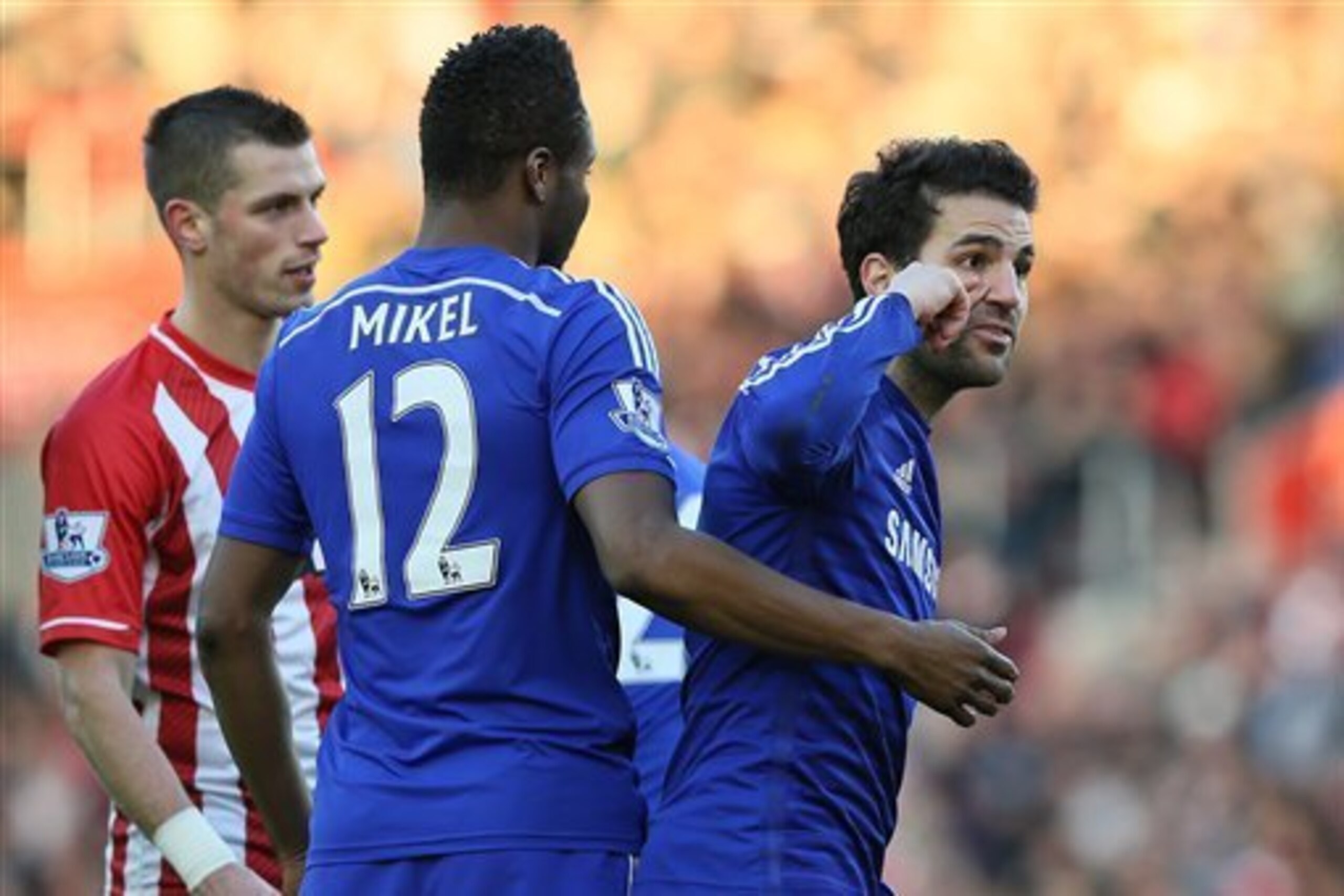 Fabregas was denied a controversial penalty against Saints.