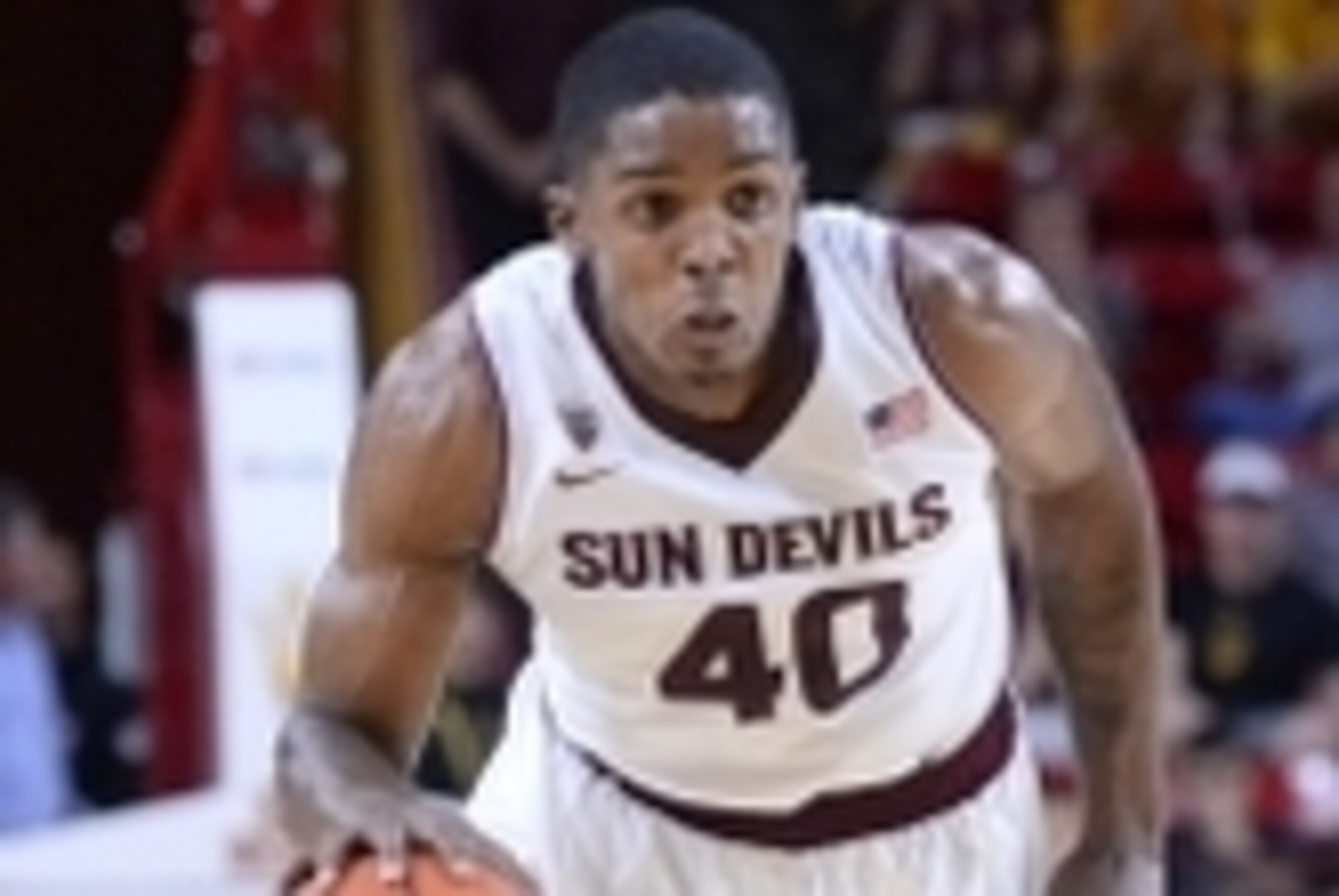 Nov 14, 2014; Tempe, AZ, USA; Arizona State Sun Devils guard Shaquielle McKissic (40) dribbles the ball against the Chicago State Cougars during the first half at Wells-Fargo Arena. Mandatory Credit: Joe Camporeale-USA TODAY Sports