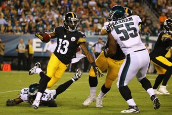 PHILADELPHIA, PA - AUGUST 21:  Dri Archer #13 of the Pittsburgh Steelers  in action against the Philadelphia Eagles during their Pre Season game at Lincoln Financial Field on August 21, 2014 in Philadelphia, Pennsylvania.  (Photo by Al Bello/Getty Images)