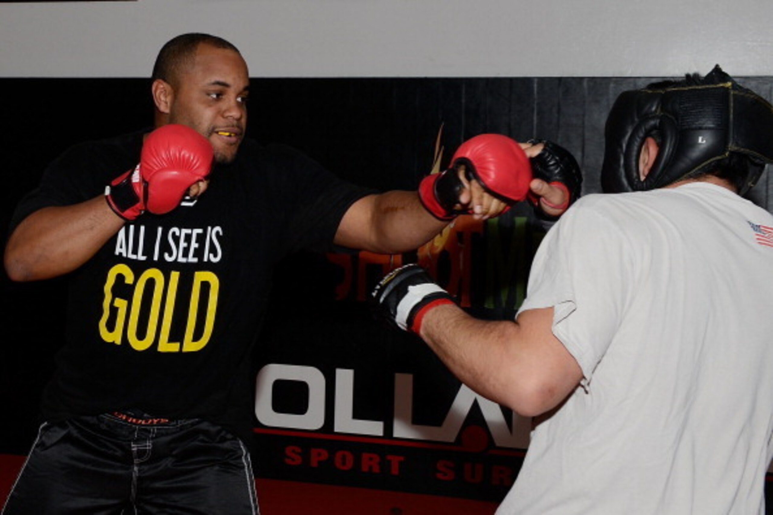 SAN JOSE, CA - FEBRUARY 15:  UFC Heavyweight fighter Daniel Comier (L) works out at AKA San Jose on February 15, 2013 in San Jose, California.  (Photo by Thearon W. Henderson/Getty Images)