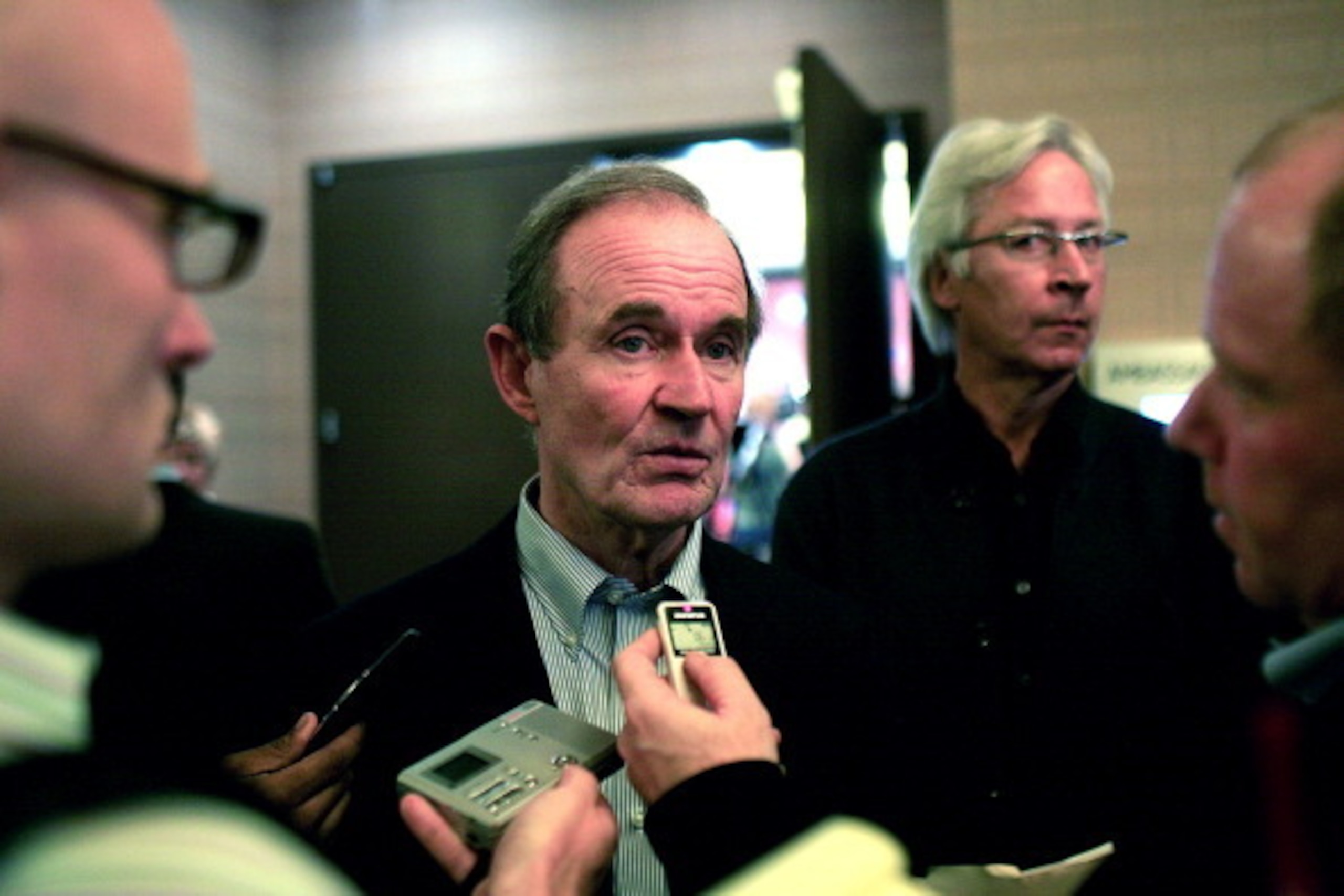 NEW YORK, NY - NOVEMBER 14:  Lawyer David Boies speaks to members of the media after a press conference after National Basketball Players Association  met to discuss the current CBA offer at Westin Times Square on November 14, 2011 in New York City.  (Pho