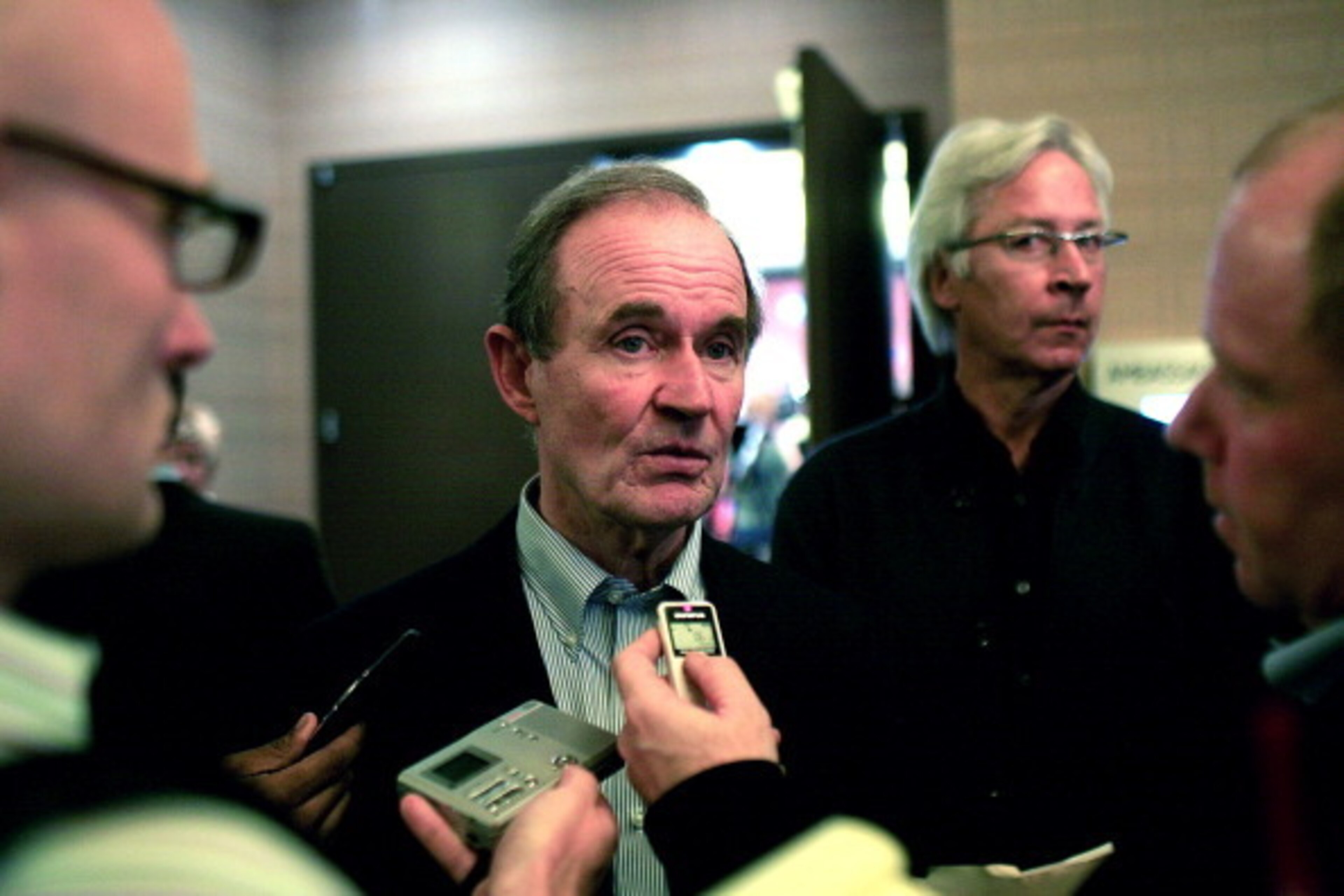 NEW YORK, NY - NOVEMBER 14:  Lawyer David Boies speaks to members of the media after a press conference after National Basketball Players Association  met to discuss the current CBA offer at Westin Times Square on November 14, 2011 in New York City.  (Pho