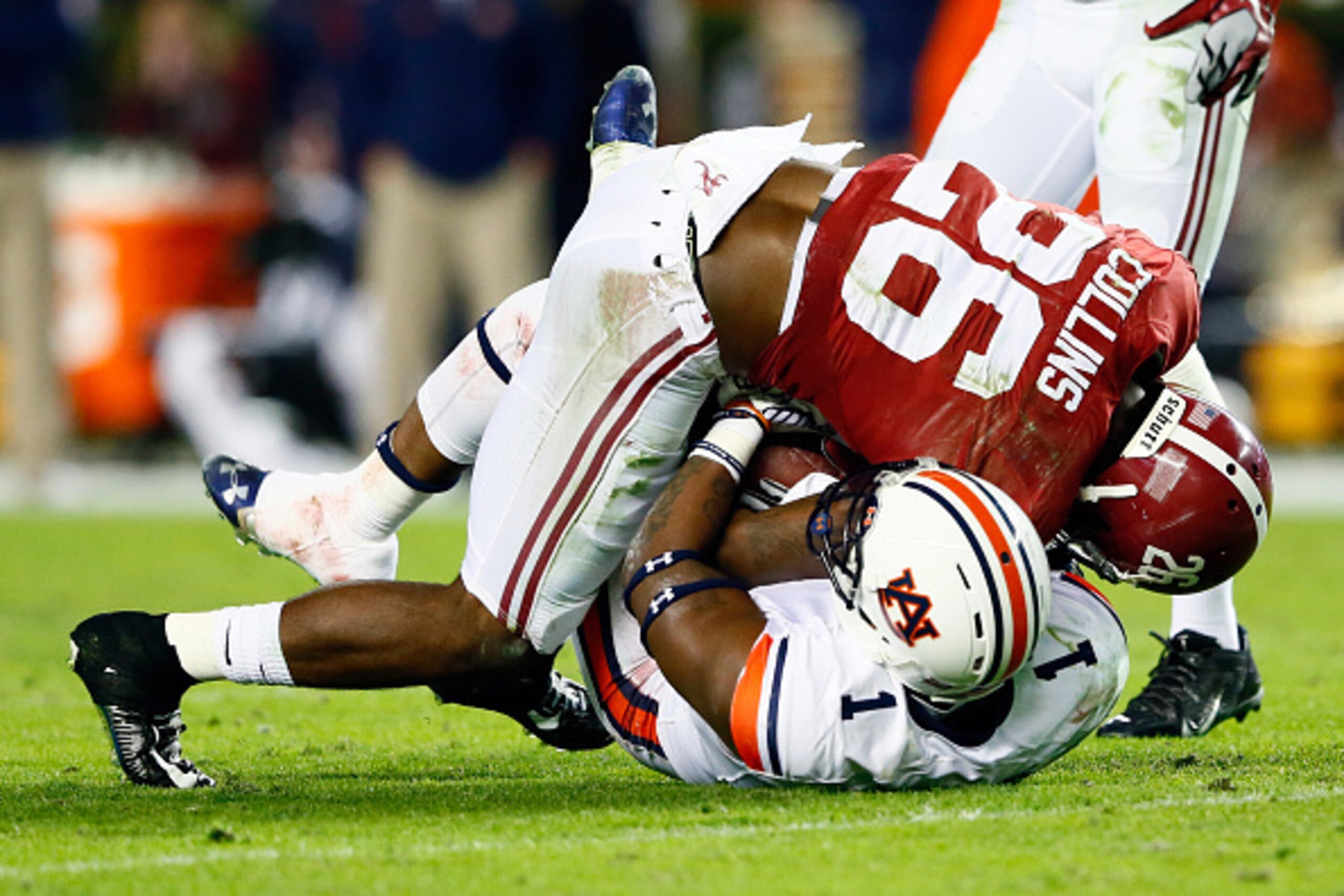 TUSCALOOSA, AL - NOVEMBER 29: Landon Collins #26 of the Alabama Crimson Tide battles for a pass caught by D'haquille Williams #1 of the Auburn Tigers in the fourth quarter during the Iron Bowl at Bryant-Denny Stadium on November 29, 2014 in Tuscaloosa, A TUSCALOOSA, AL - NOVEMBER 29: Landon Collins #26 of the Alabama Crimson Tide battles for a pass caught by D'haquille Williams #1 of the Auburn Tigers in the fourth quarter during the Iron Bowl at Bryant-Denny Stadium on November 29, 2014 in Tuscaloosa, A