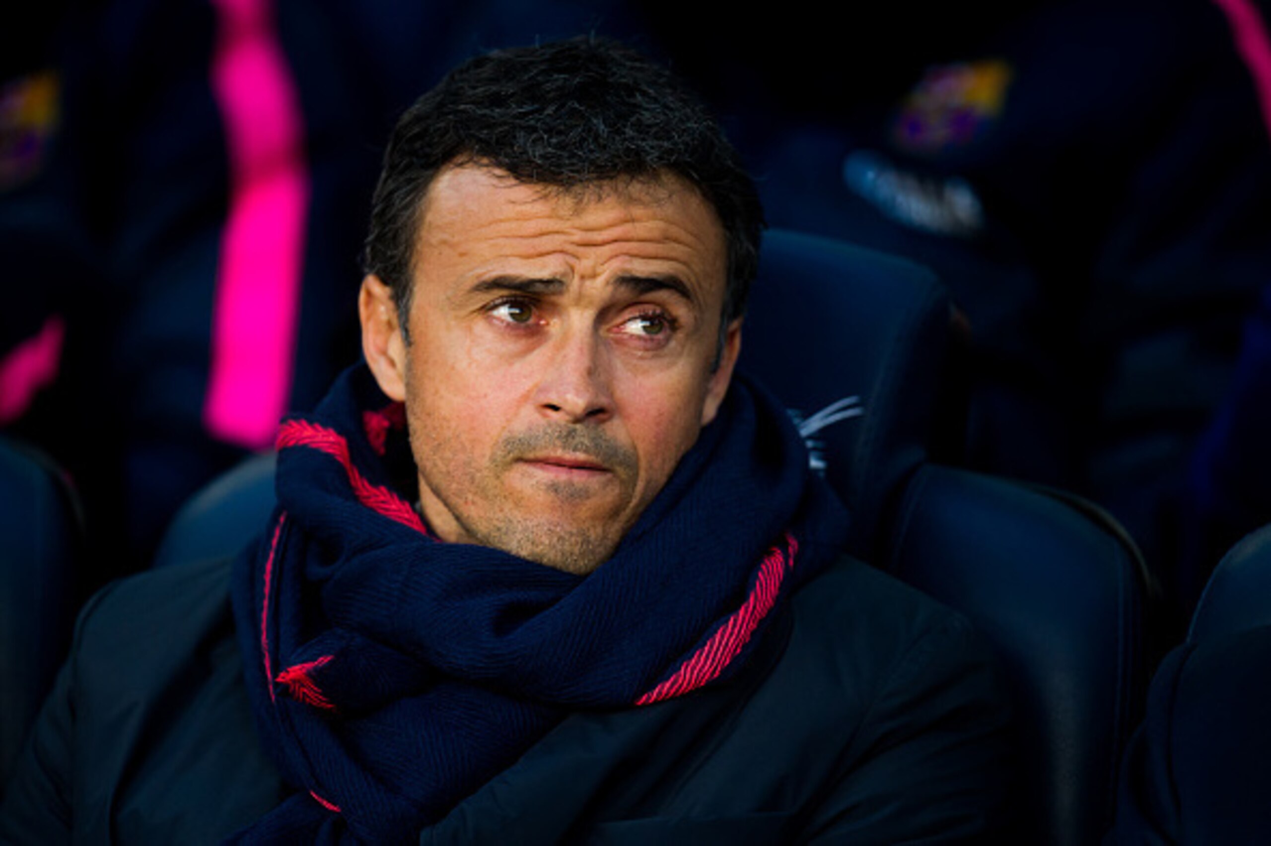 BARCELONA, SPAIN - DECEMBER 07: Head coach Luis Enrique Martinez of FC Barcelona looks on during the La Liga match between FC Barcelona and RCD Espanyol at Camp Nou on December 7, 2014 in Barcelona, Spain. (Photo by Alex Caparros/Getty Images)
