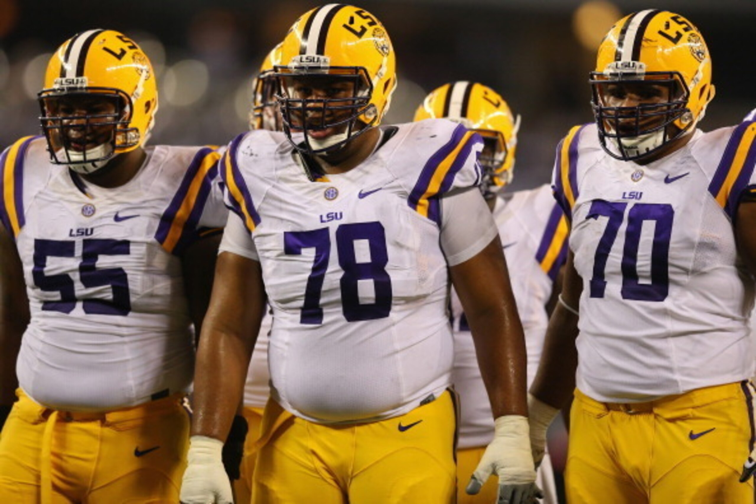 ARLINGTON, TX - AUGUST 31:  Vadal Alexander #78 of the LSU Tigers at AT&T Stadium on August 31, 2013 in Arlington, Texas.  (Photo by Ronald Martinez/Getty Images)