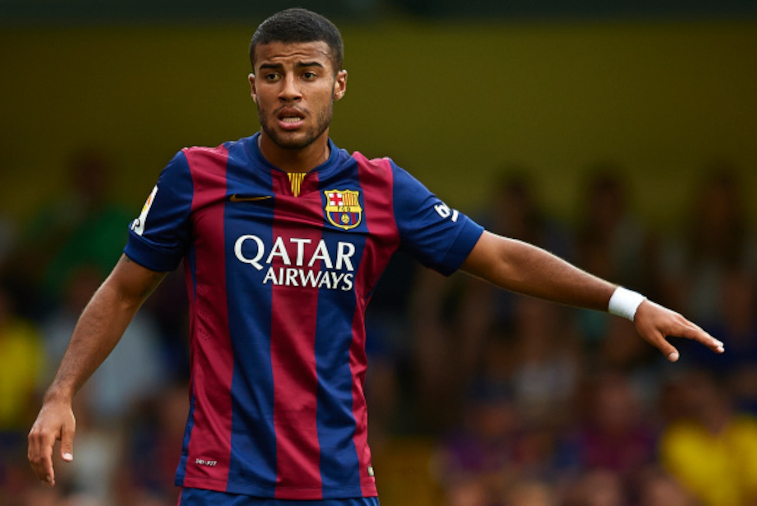 VILLARREAL, SPAIN - AUGUST 31:  Rafinha of Barcelona reacts during the La Liga match between Villarreal CF and FC Barcelona at El Madrigal stadium on August 31, 2014 in Villarreal, Spain.  (Photo by Manuel Queimadelos Alonso/Getty Images)