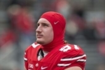 Nov 22, 2014; Columbus, OH, USA; Ohio State Buckeyes defensive lineman Joey Bosa (97) waits to participate in a warmup drill before the game against the Indiana Hoosiers at Ohio Stadium. Mandatory Credit: Greg Bartram-USA TODAY Sports
