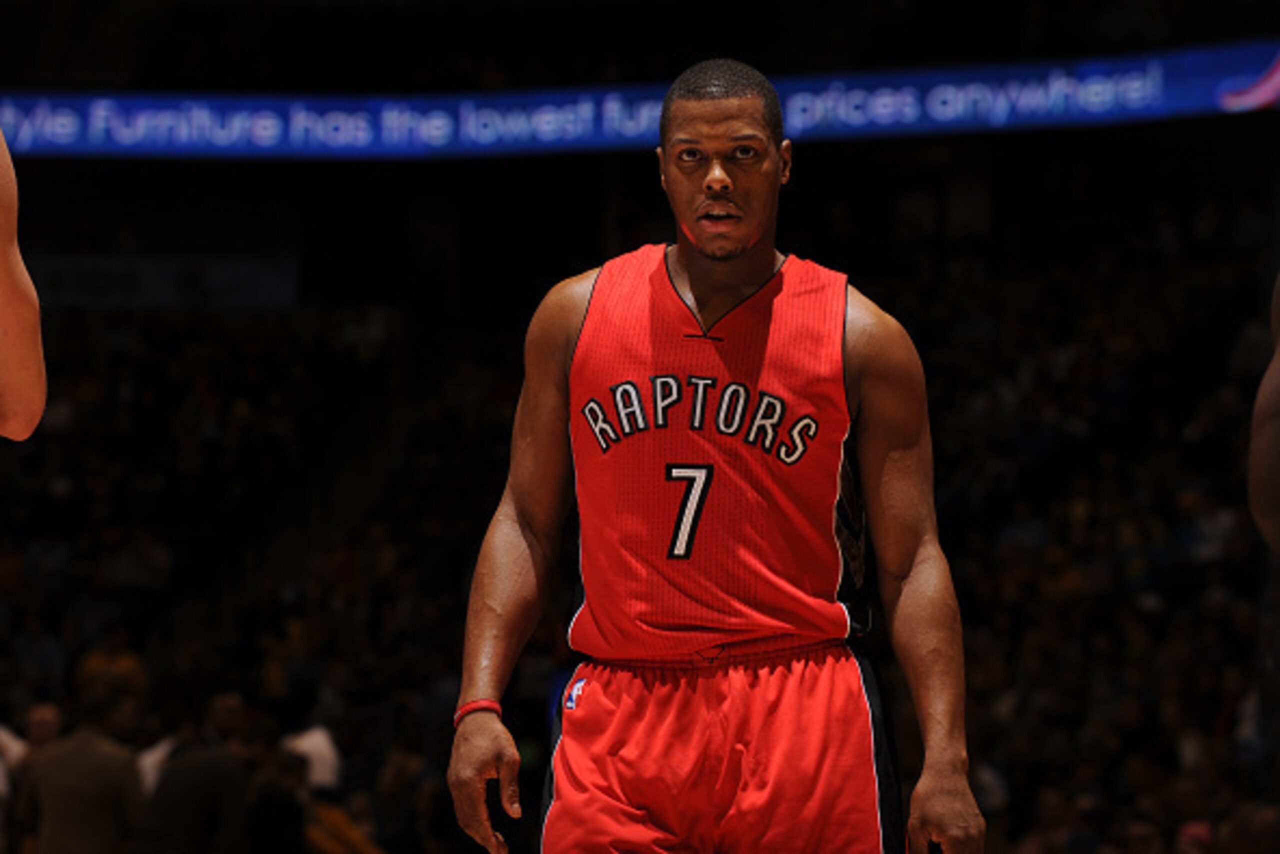 DENVER, CO - December 28: Kyle Lowry #7 of the Toronto Raptors during the game against the Denver Nuggets on December 28, 2014 at Pepsi Center in Denver, Colorado. NOTE TO USER: User expressly acknowledges and agrees that, by downloading and or using this