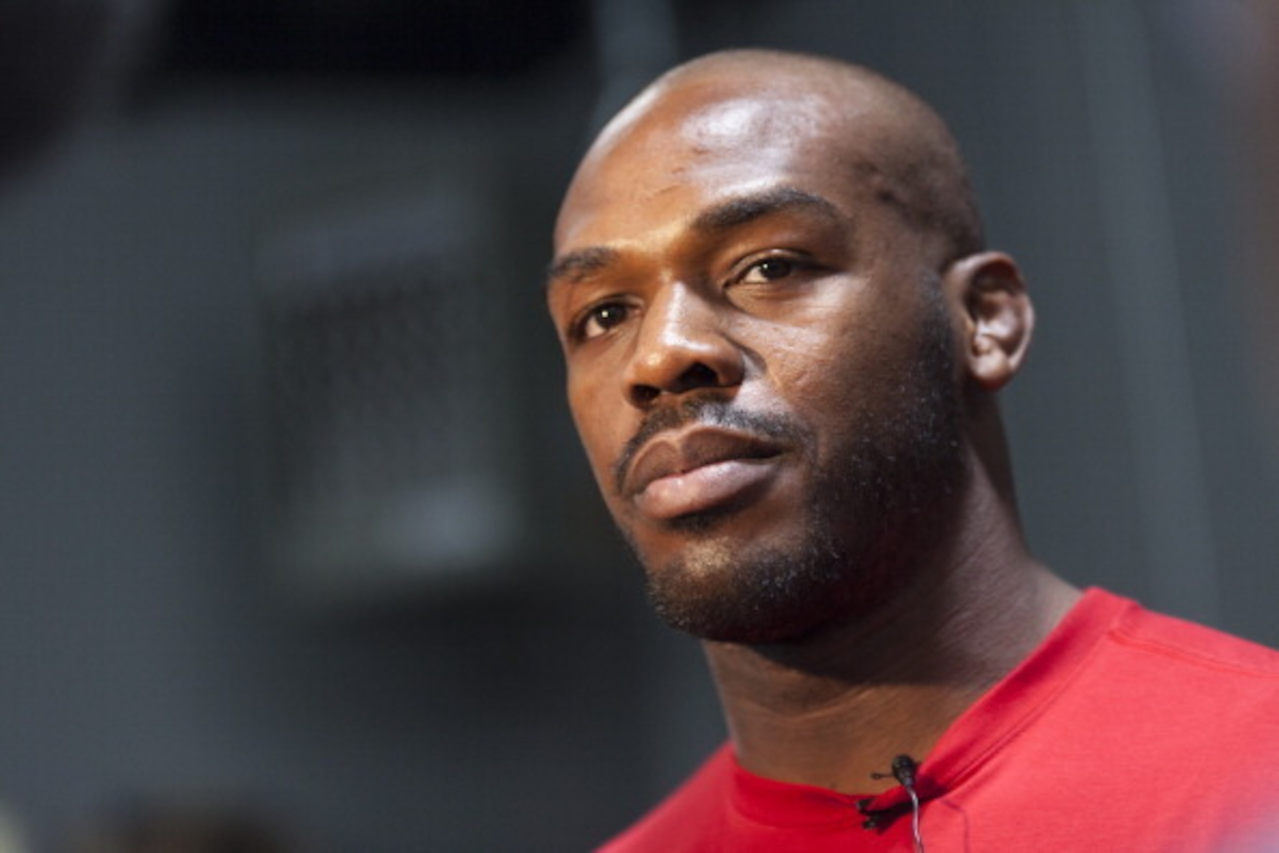 ALBUQUERQUE, NM - APRIL 2: UFC lightweight champion Jon 'Bones' Jones interacts with media during an open training session for fans and media at the Jackson's Mixed Martial Arts and Fitness on April 2, 2014 in Albuquerque, New Mexico. (Photo by Aaron Swee