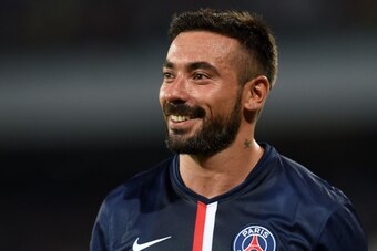 NAPLES, ITALY - AUGUST 11:  Ezequiel Lavezzi  of Paris Saint Germain smiles after the pre-season friendly match between SSC Napoli and Paris Saint-Germain FC at Stadio San Paolo on August 11, 2014 in Naples, Italy.  (Photo by Giuseppe Bellini/Getty Images