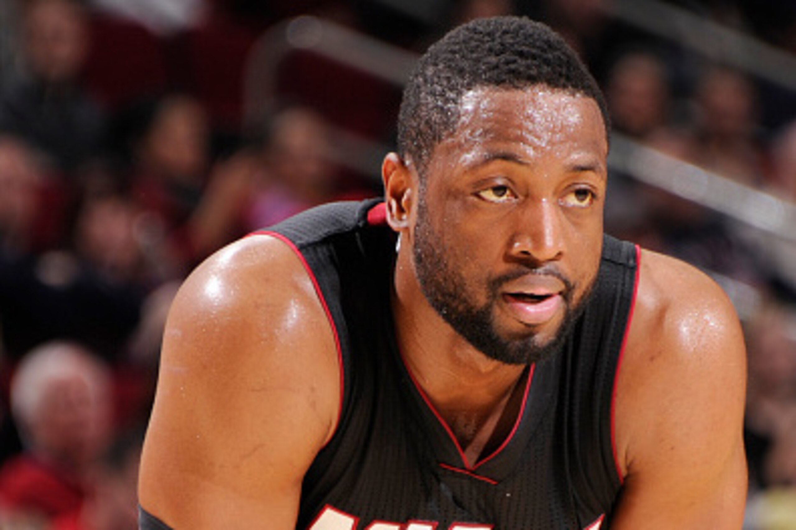 HOUSTON, TX - JANUARY 3: Dwyane Wade #3 of the Miami Heat during the game against the Houston Rockets on January 3, 2015 at the Toyota Center in Houston, Texas. NOTE TO USER: User expressly acknowledges and agrees that, by downloading and or using this ph