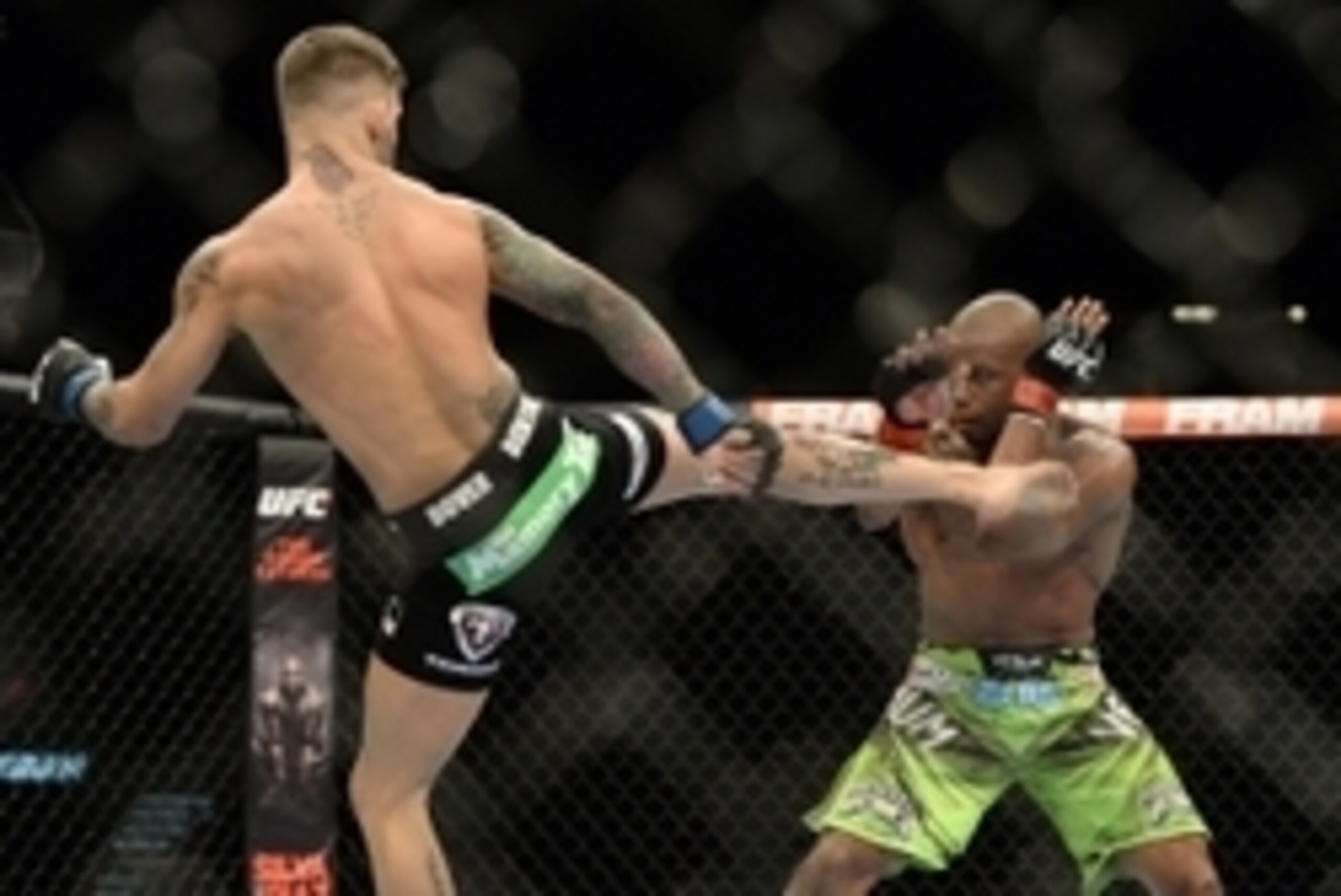 Jan 3, 2015; Las Vegas, NV, USA; Cody Garbrandt (blue gloves) and Marcus Brimage (red gloves) in their bantamweight bout at UFC 182 at the MGM Grand Garden Arena. Garbrandt won. Mandatory Credit: Jayne Kamin-Oncea-USA TODAY Sports Jan 3, 2015; Las Vegas, NV, USA; Cody Garbrandt (blue gloves) and Marcus Brimage (red gloves) in their bantamweight bout at UFC 182 at the MGM Grand Garden Arena. Garbrandt won. Mandatory Credit: Jayne Kamin-Oncea-USA TODAY Sports