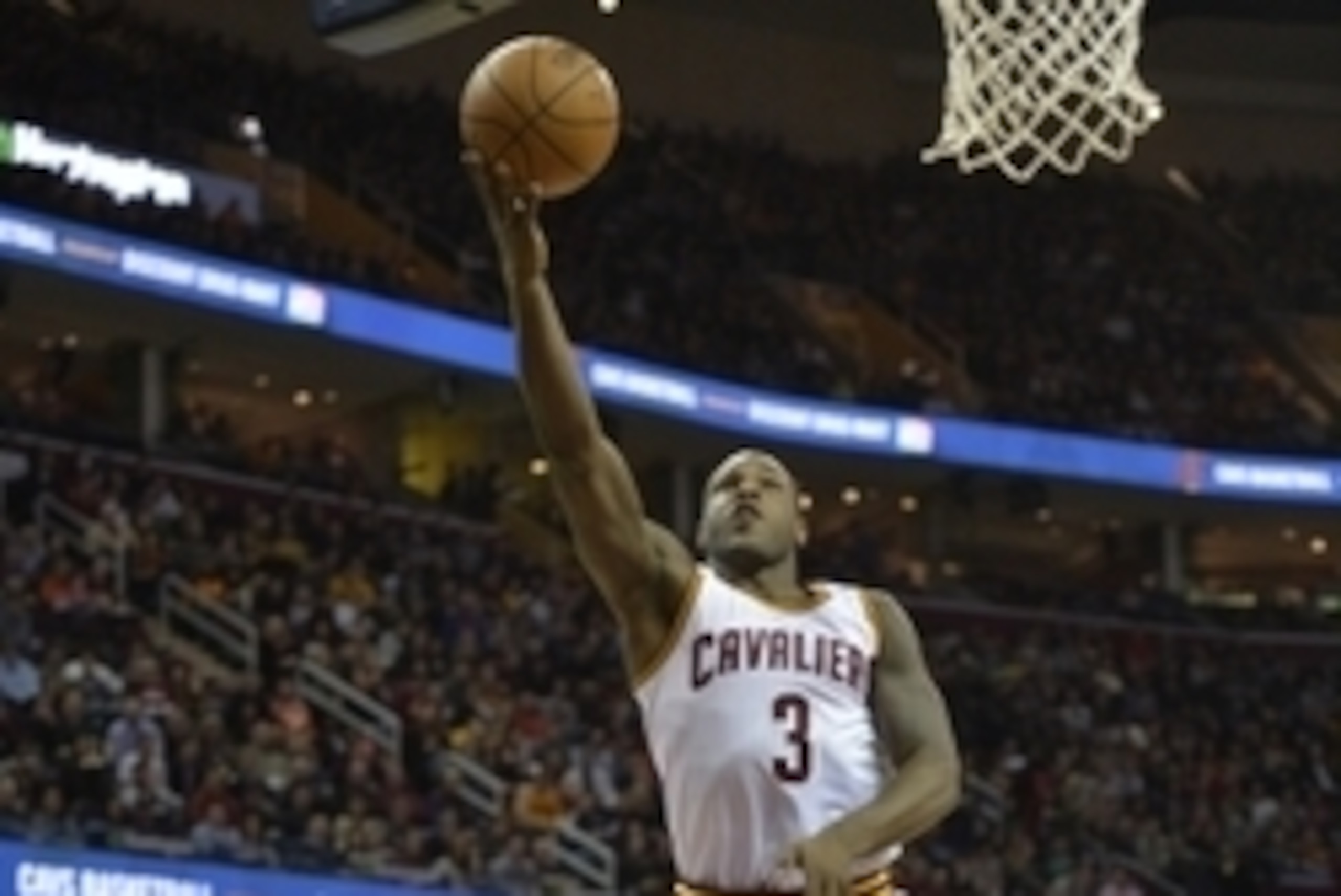 Dec 23, 2014; Cleveland, OH, USA; Cleveland Cavaliers guard Dion Waiters (3) drives to the basket in the first quarter against the Minnesota Timberwolves at Quicken Loans Arena. Mandatory Credit: David Richard-USA TODAY Sports