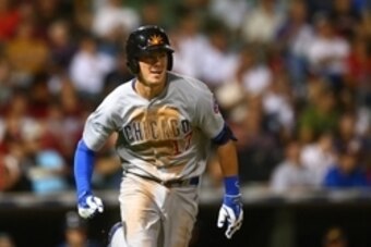 Nov 2, 2013; Surprise, AZ, USA; Chicago Cubs third baseman Kris Bryant against the West during the Fall Stars Game at Surprise Stadium. Mandatory Credit: Mark J. Rebilas-USA TODAY Sports