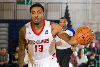PORTLAND, ME - DECEMBER 04:  James Young #13 of the Maine Red Claws brings the ball up court against the Fort Wayne Mad Ants on December 4, 2014 at the Portland Expo in Portland, Maine. NOTE TO USER: User expressly acknowledges and agrees that, by downloa