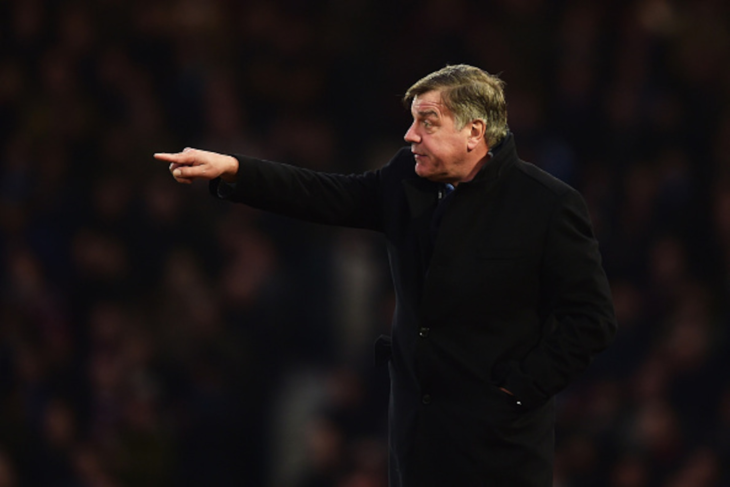 LONDON, ENGLAND - JANUARY 01:  Sam Allardyce manager of West Ham United signals during the Barclays Premier League match between West Ham United and West Bromwich Albion at Boleyn Ground on January 1, 2015 in London, England.  (Photo by Jamie McDonald/Get
