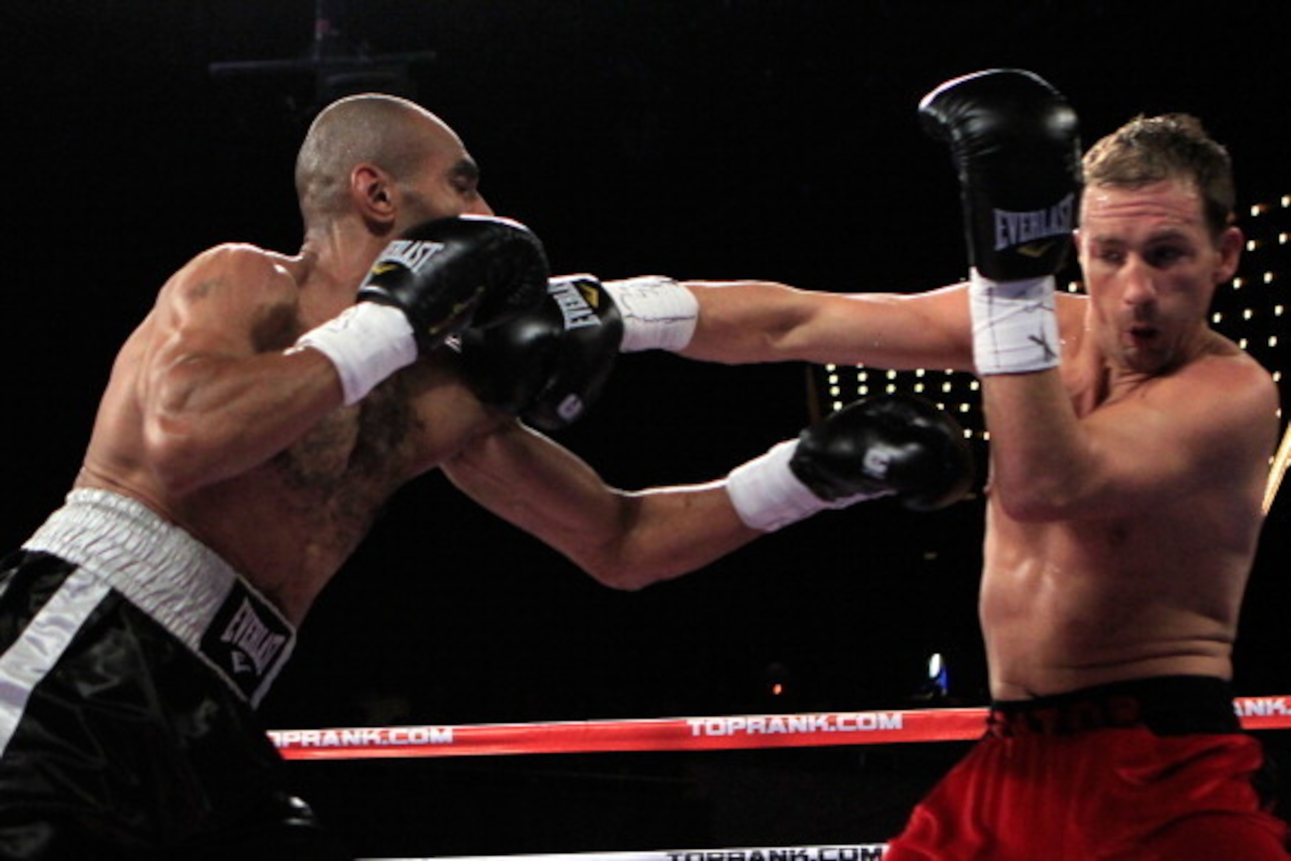 NEW YORK, NY - OCTOBER 22:  (L-R) Brad Jackson fights Tommy Rainone during a welterweight bout at Madison Square Garden on October 22, 2011 in New York City.  (Photo by Chris Trotman/Getty Images)