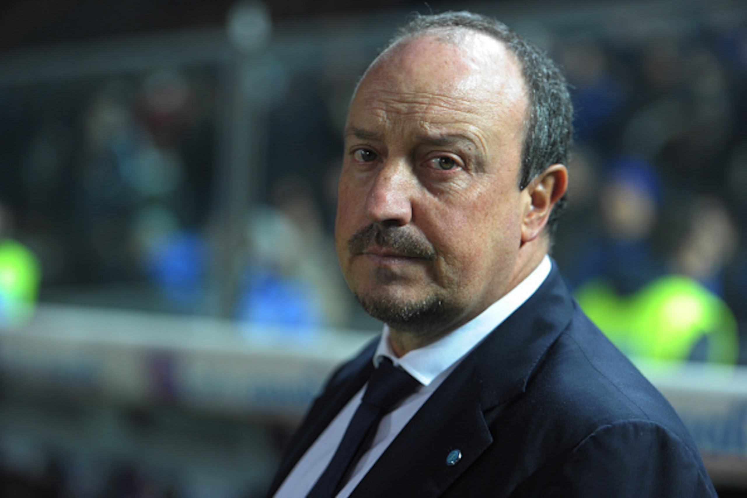 BERGAMO, ITALY - OCTOBER 29:  Head coach  of Napoli Rafa Benitez looks on duringthe Serie A match between Atalanta BC and SSC Napoli at Stadio Atleti Azzurri d'Italia on October 29, 2014 in Bergamo, Italy.  (Photo by Dino Panato/Getty Images)
