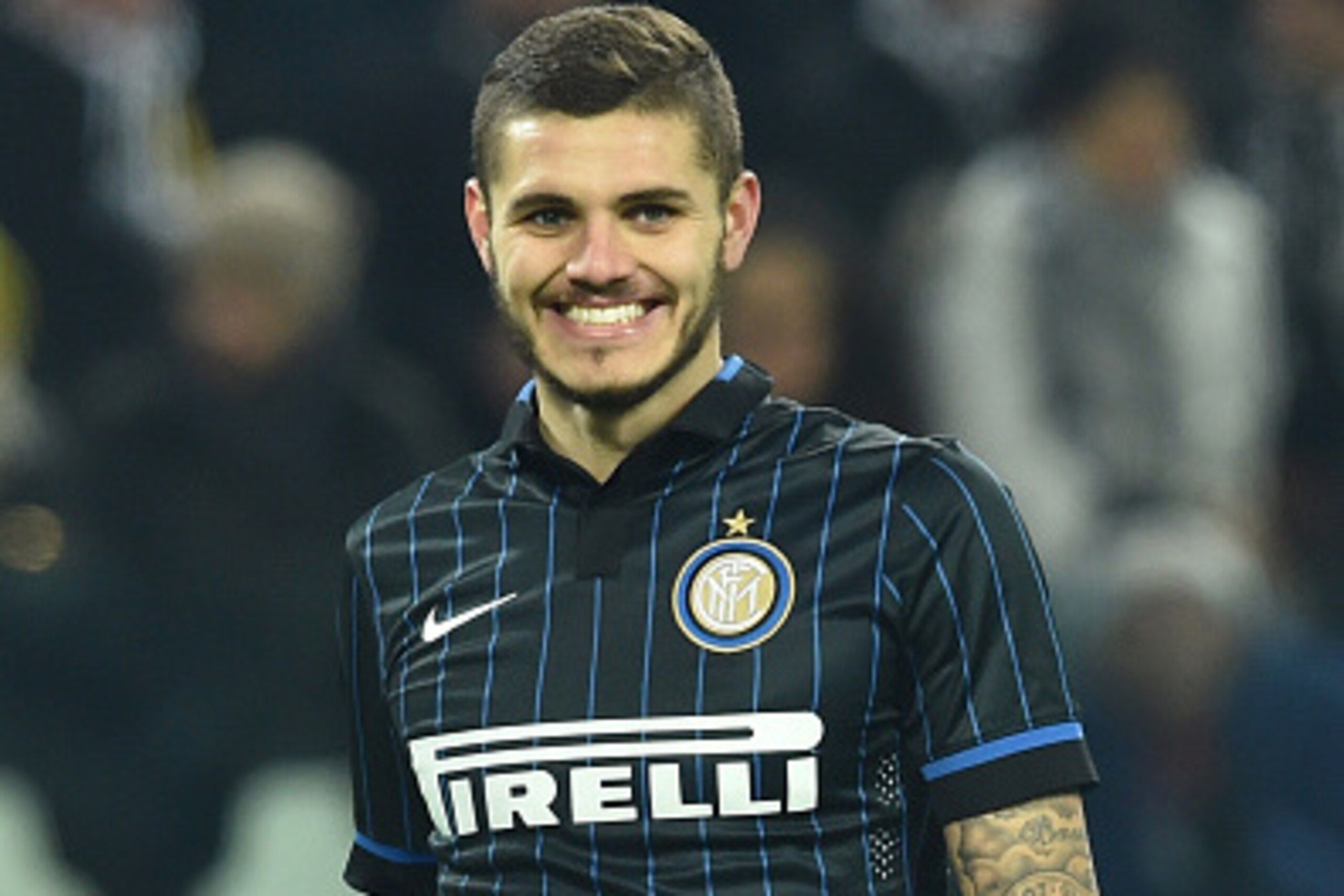 TURIN, ITALY - JANUARY 06:  Mauro Emanuel Icardi of FC Internazionale Milano reacts during the Serie A match between Juventus FC and FC Internazionale Milano at Juventus Arena on January 6, 2015 in Turin, Italy.  (Photo by Valerio Pennicino/Getty Images)
