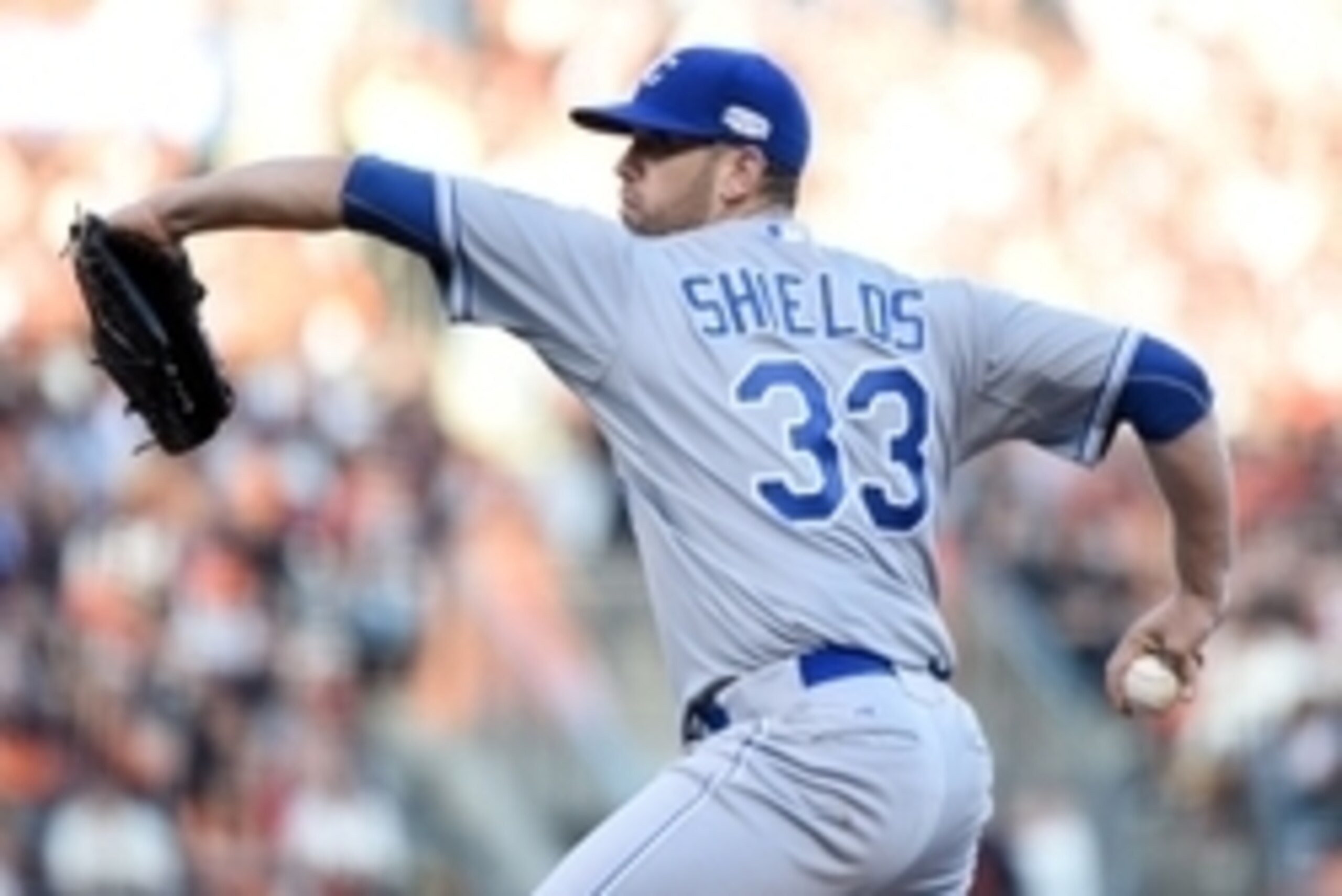 Oct 26, 2014; San Francisco, CA, USA; Kansas City Royals starting pitcher James Shields throws a pitch against the San Francisco Giants in the first inning during game five of the 2014 World Series at AT&T Park. Mandatory Credit: Kyle Terada-USA TODAY Spo