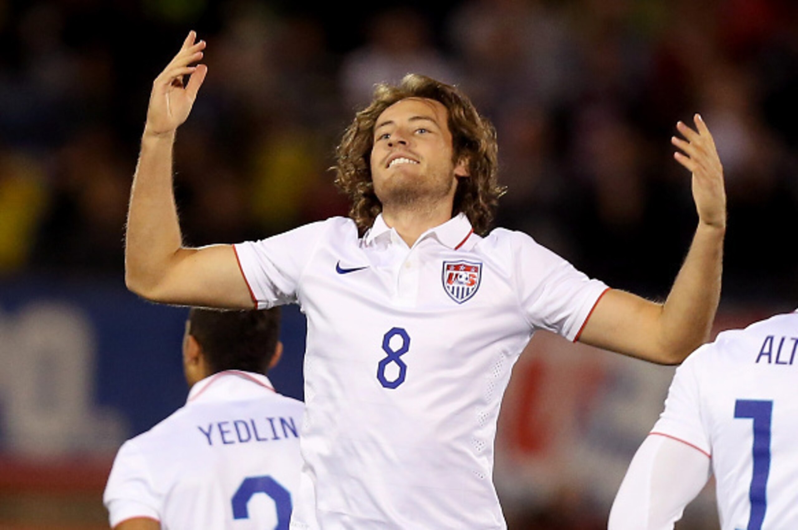 EAST HARTFORD, CT - OCTOBER 10:  Mix Diskerud #10 of the United States celebrates his first half goal against Ecuador during an international friendly at Rentschler Field on October 10, 2014 in East Hartford, Connecticut.  (Photo by Mike Lawrie/Getty Imag